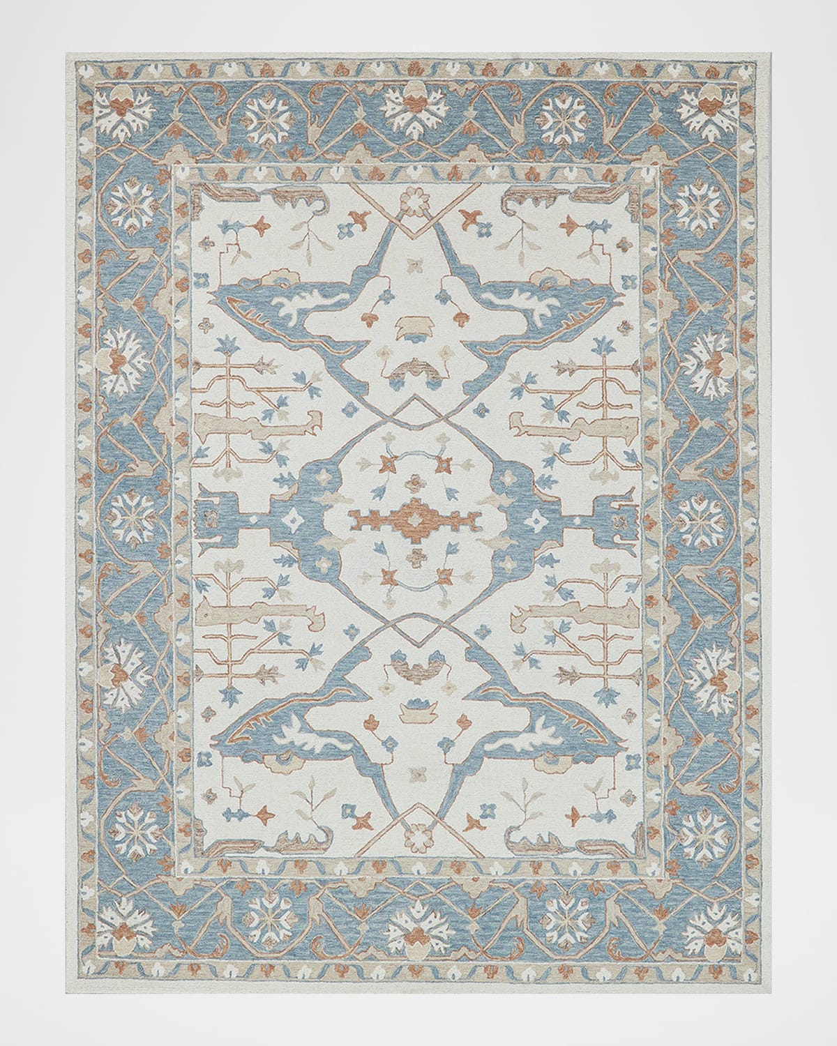 Exquisite Rugs Claremont Hand-tufted Oushak Rug In Ivory/light Blue