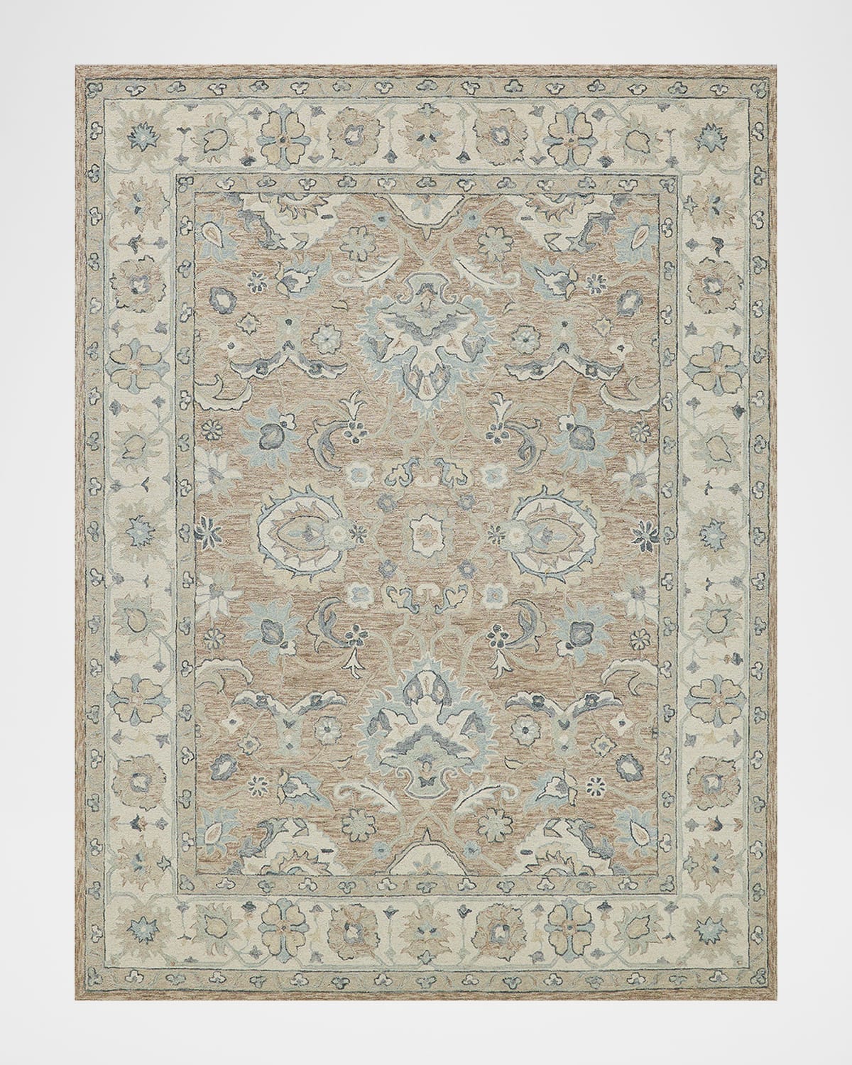 Exquisite Rugs Claremont Hand-tufted Oushak Rug In Light Brown/ivory