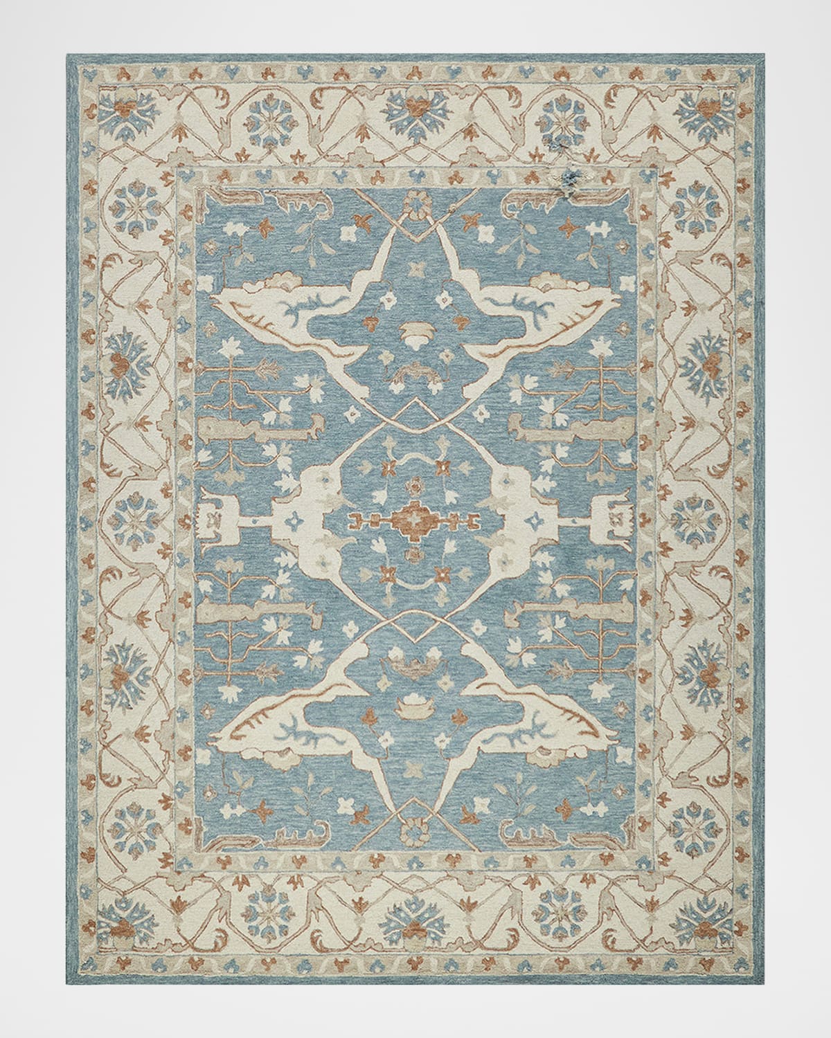 Exquisite Rugs Claremont Hand-tufted Oushak Rug In Light Blue/ivory