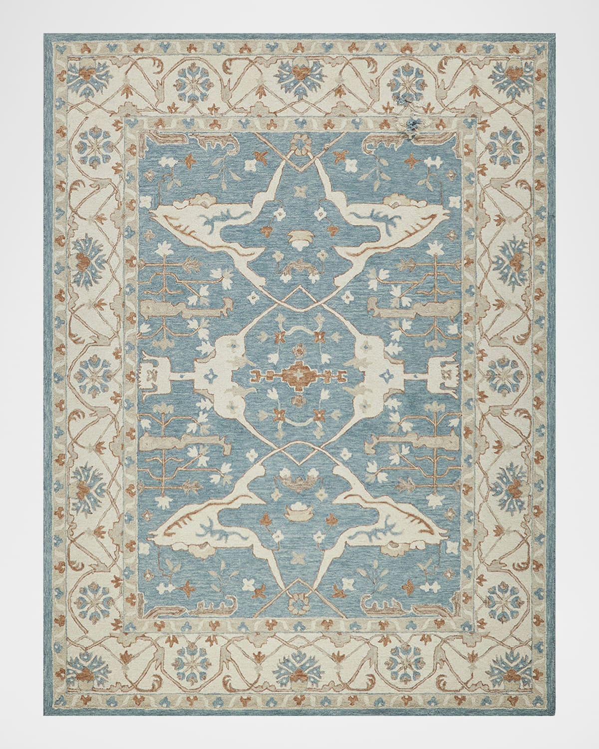 Exquisite Rugs Claremont Hand-tufted Oushak Rug In Light Blue/ivory