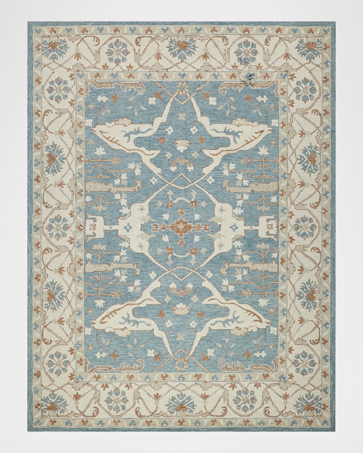 Exquisite Rugs Claremont Hand-tufted Oushak Rug In Light Blue/ivory