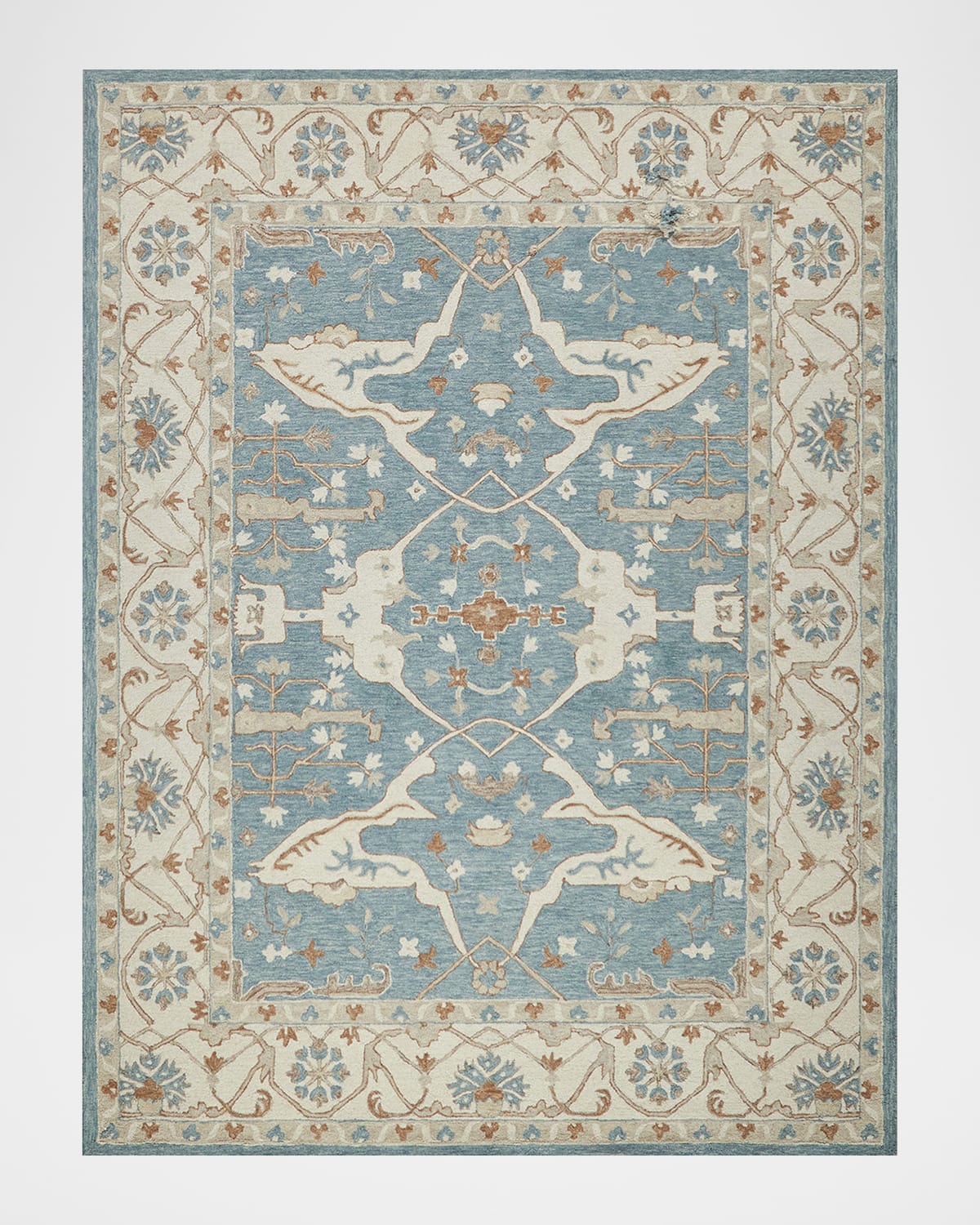 Exquisite Rugs Claremont Hand-tufted Oushak Rug In Light Blue/ivory