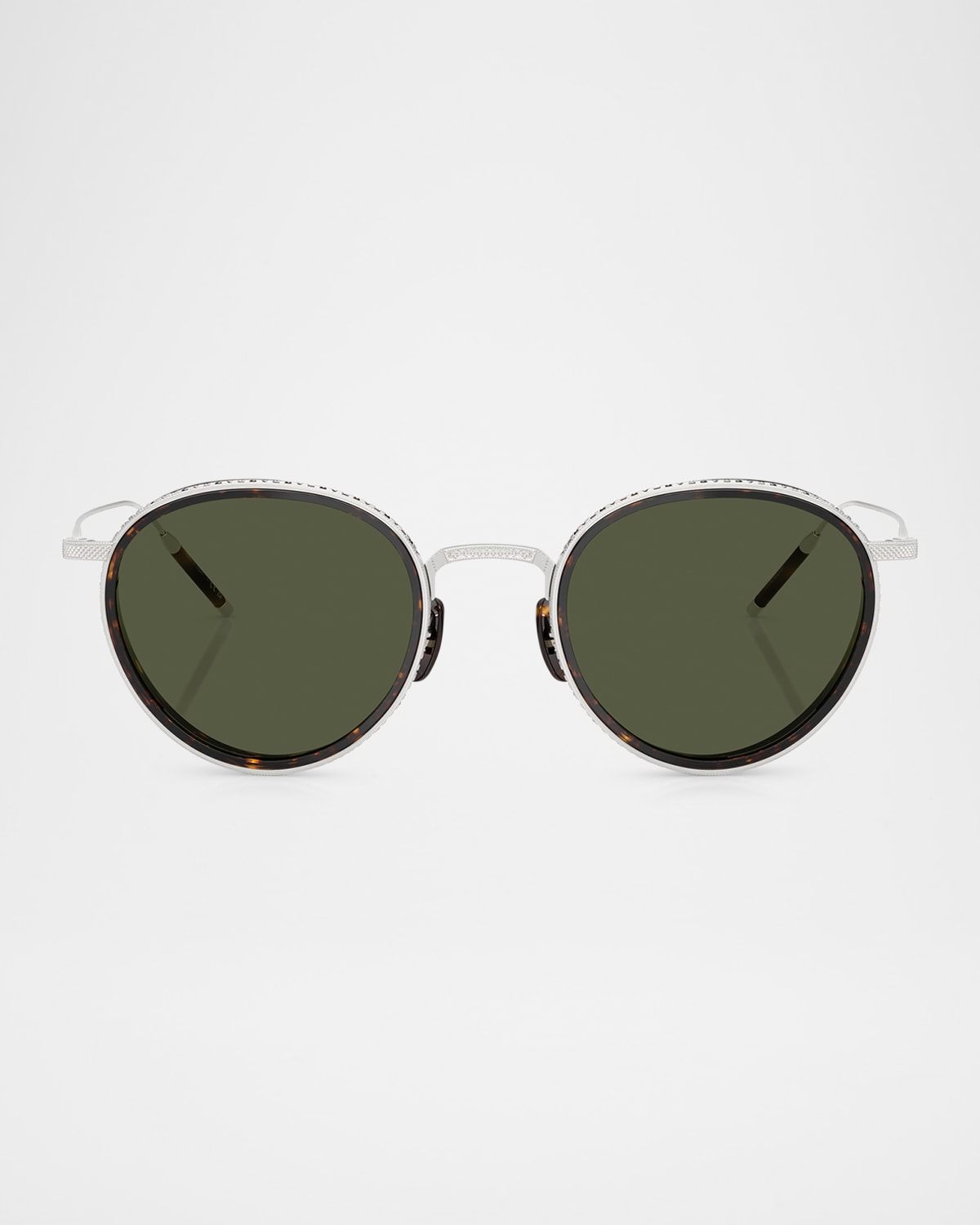 Oliver Peoples Ov1318st Round Sunglasses In White Gold