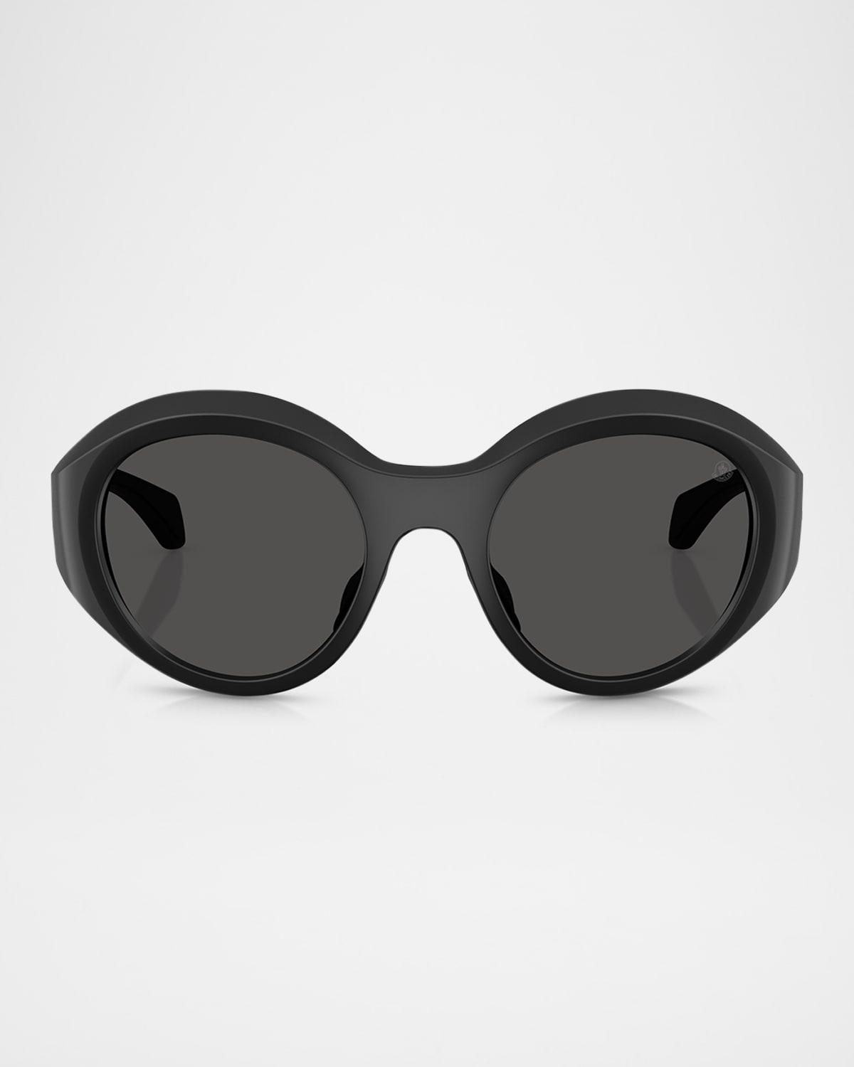 Moncler Womens Me8005 Futuro Round-frame Plastic Sunglasses Black In Matte Black