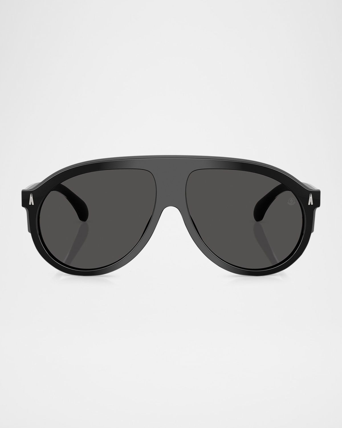 Moncler Men's Me6001 Aviator Sunglasses In Shiny Black