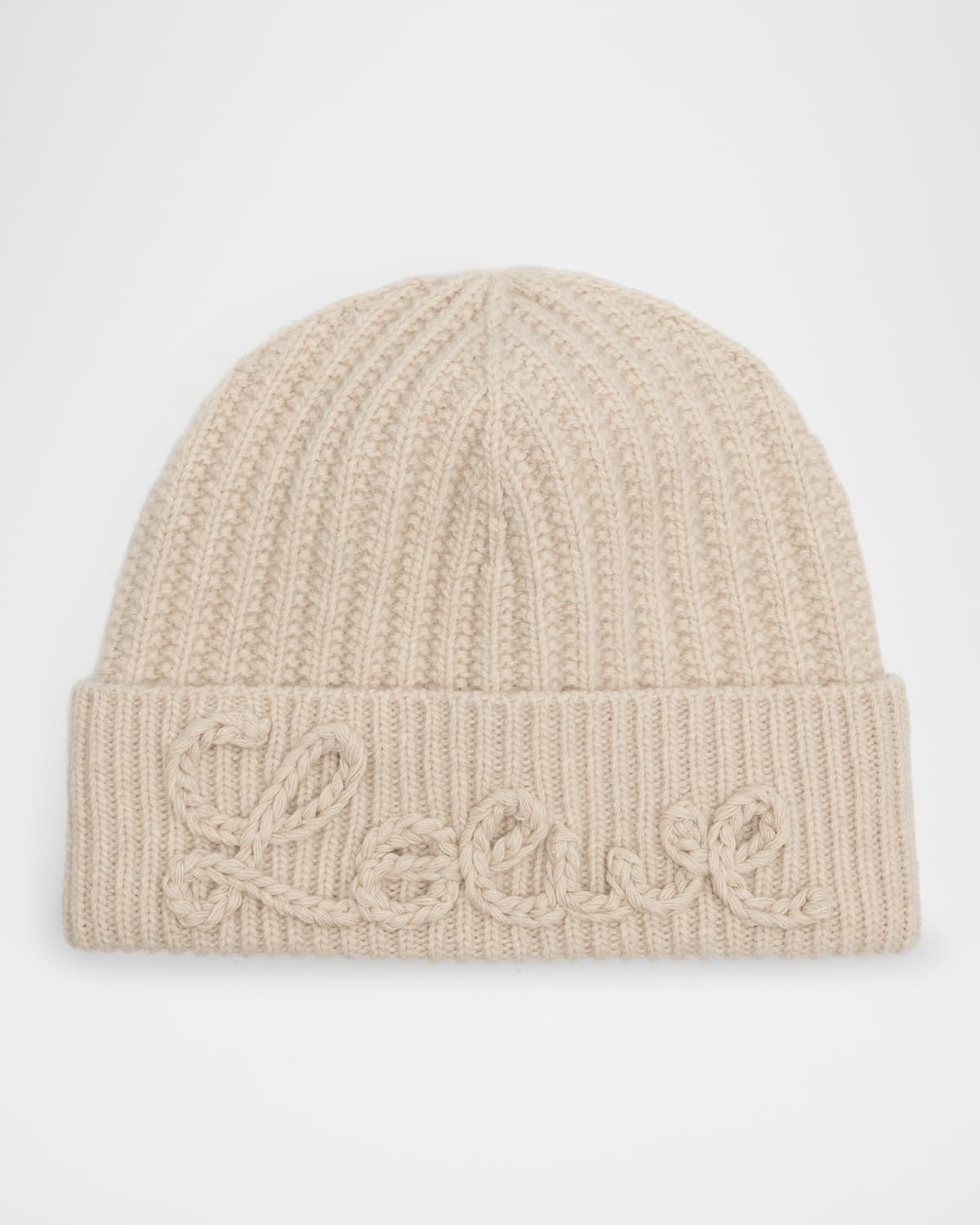 Loewe Logo-print Wool Beanie In Light Beige