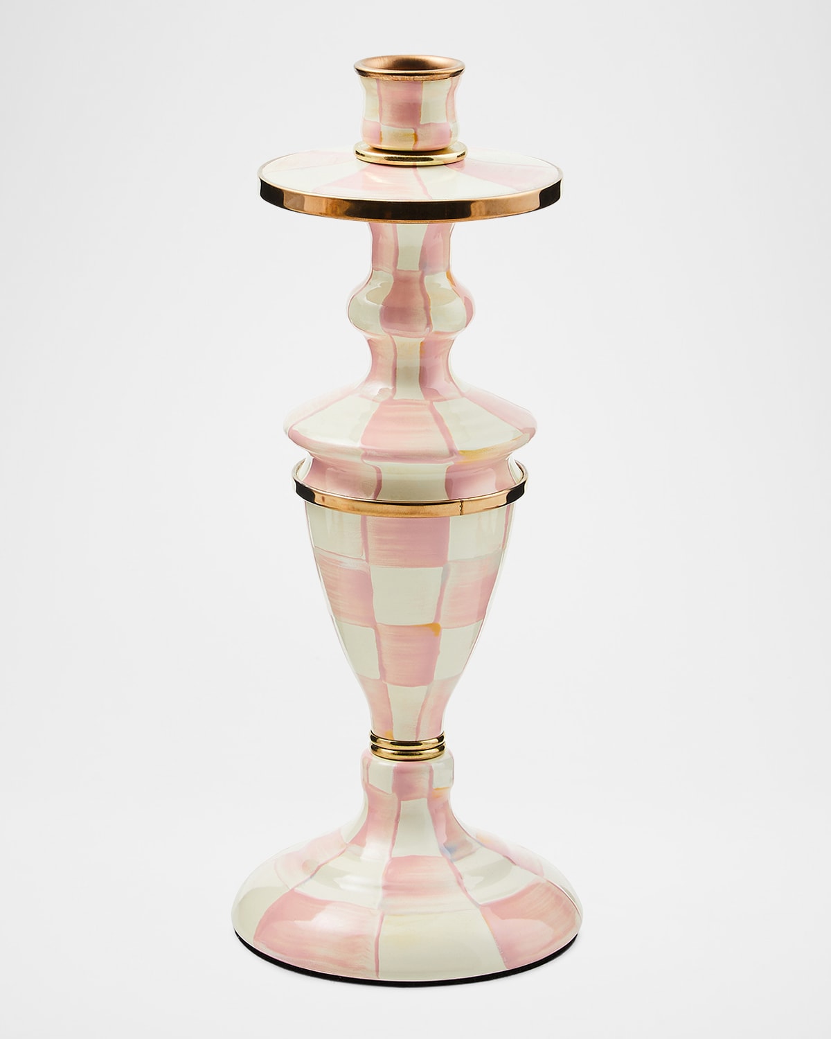 Mackenzie-childs Rosy Check Medium Candlestick
