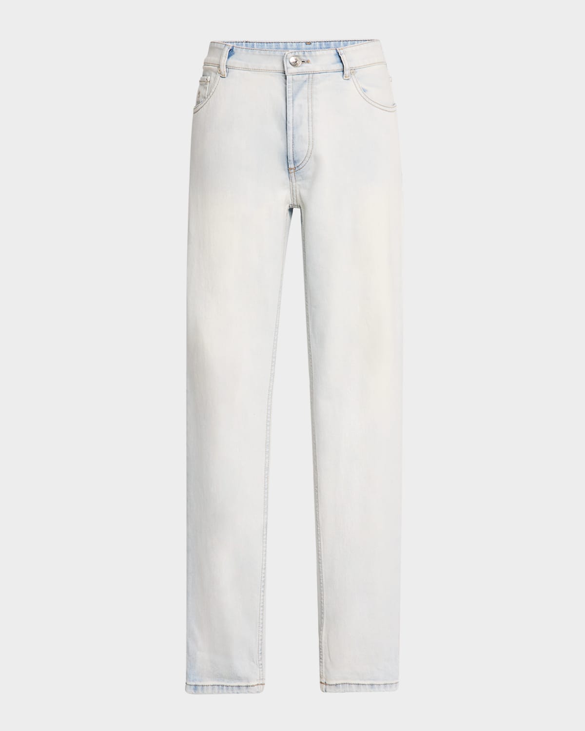 Brunello Cucinelli Men's Straight-fit Light Wash Jeans In Lightest Denim