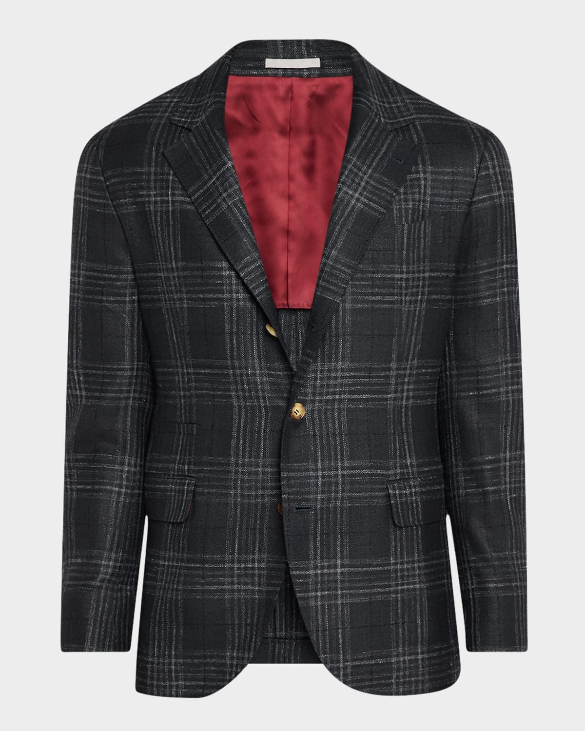 BRUNELLO CUCINELLI MEN'S MADRAS PLAID SPORT JACKET 
