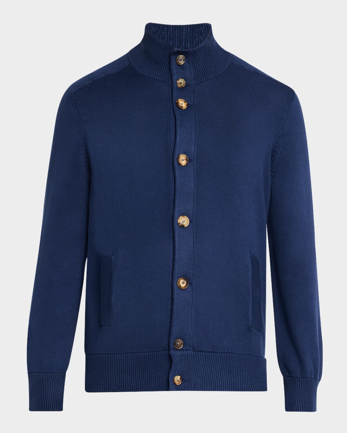 Brunello Cucinelli Men's Cotton Button-front Cardigan Sweater In Galaxy