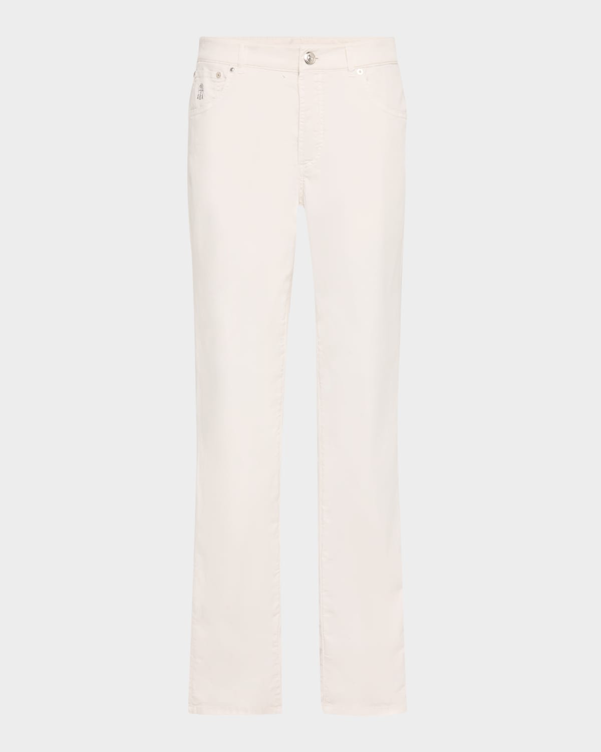 Brunello Cucinelli Straight-cut Trousers With Multiple Pockets In English White