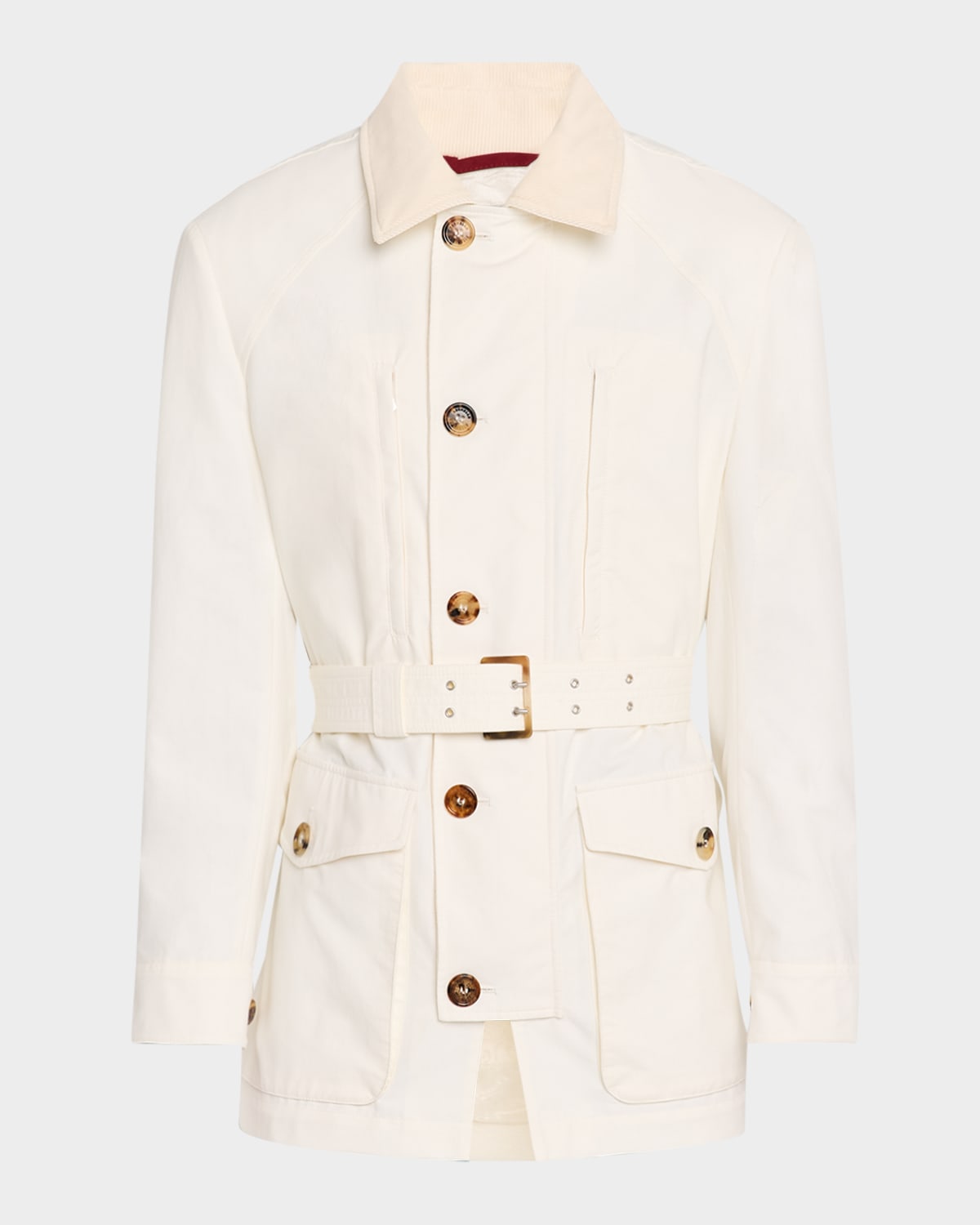 Brunello Cucinelli Men's Corduroy-Collar Safari Jacket