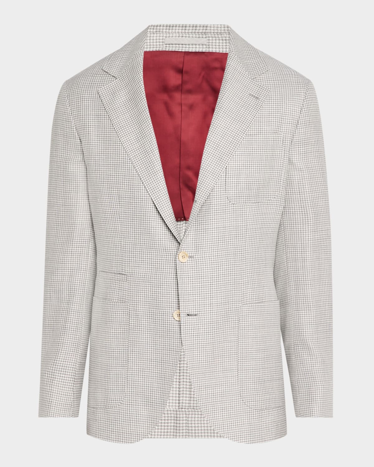 Brunello Cucinelli Men's Houndstooth Sport Coat In Pearl Grey
