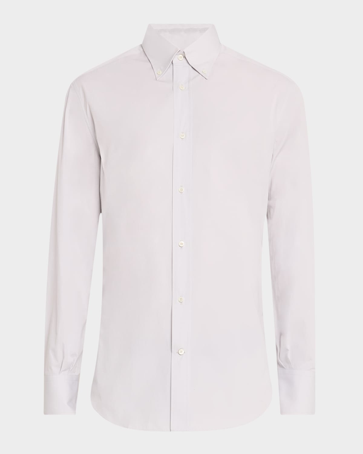 Brunello Cucinelli Men's Cotton Canvas Button-collar Dress Shirt In Dusty Blue