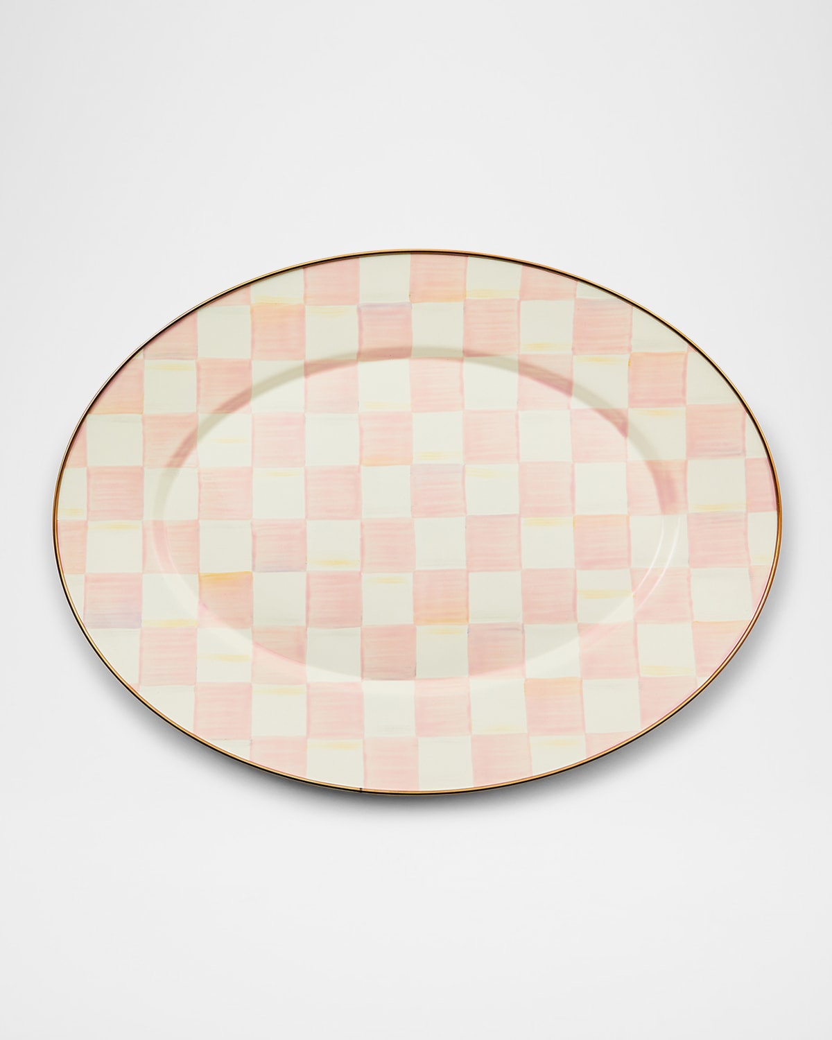 Mackenzie-childs Rosy Check Large Oval Platter