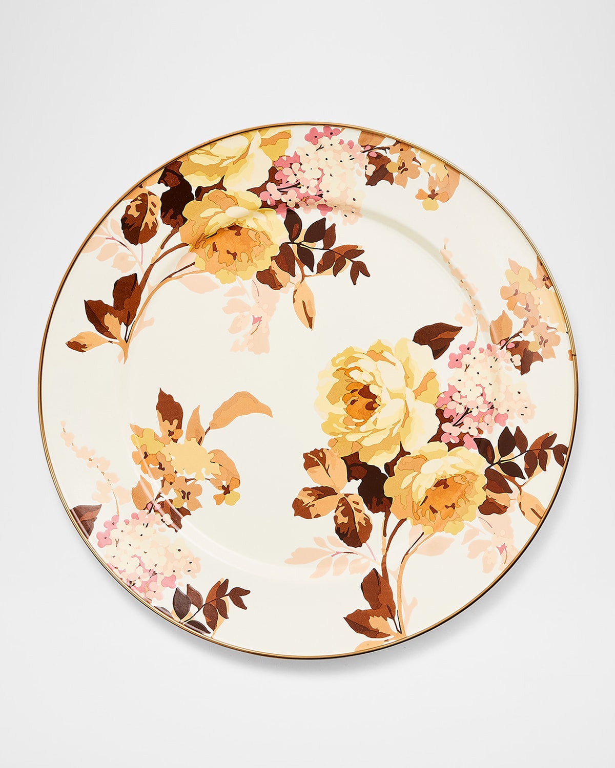 Mackenzie-childs Wild Rose White Charger Plate