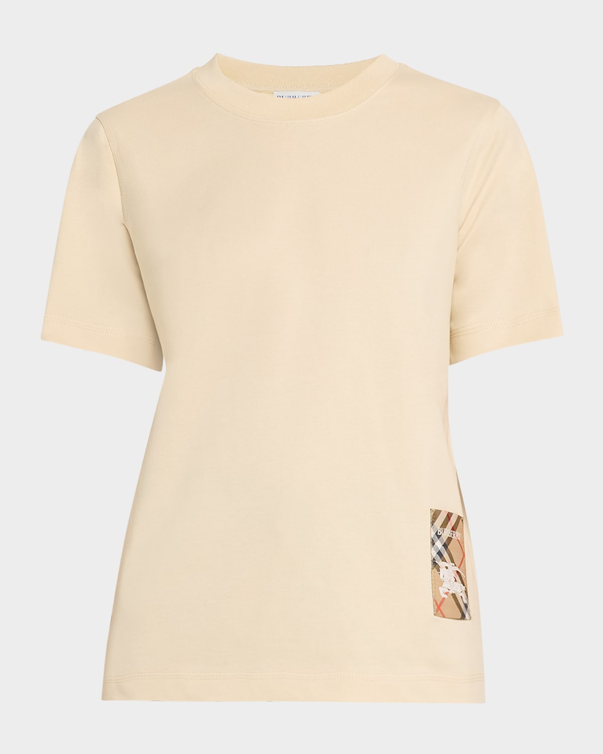 Burberry Beige T-shirt With Logo Application On The Front In Cotton Woman In Nutmeg