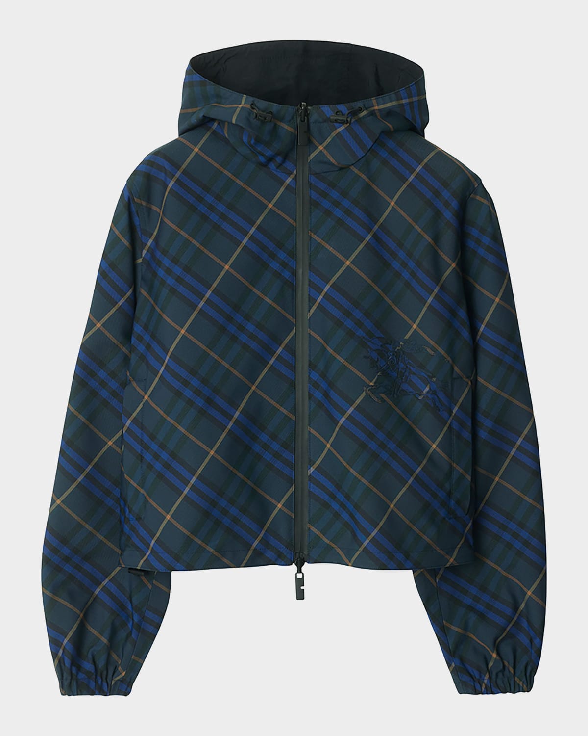 Burberry Plaid Long-sleeved Jacket In Midnight Ip Check