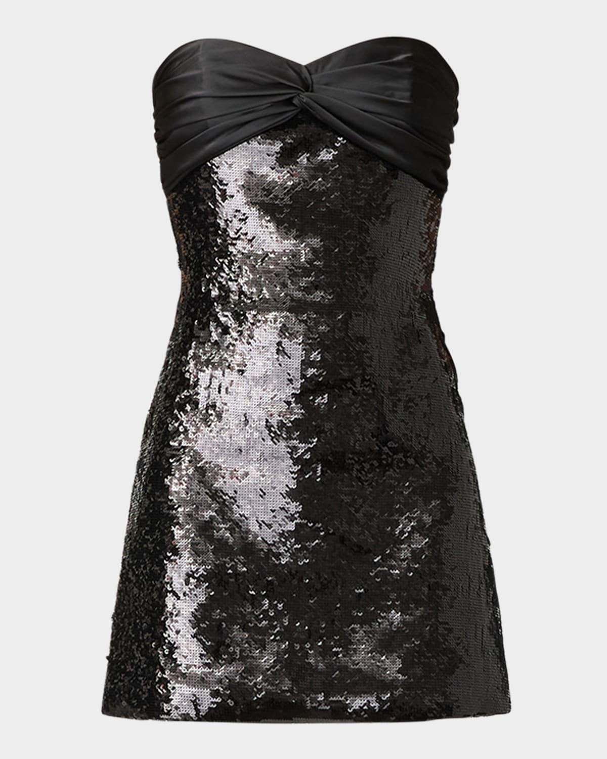 Dolly Strapless Twist-Front Sequin Mini Dress
