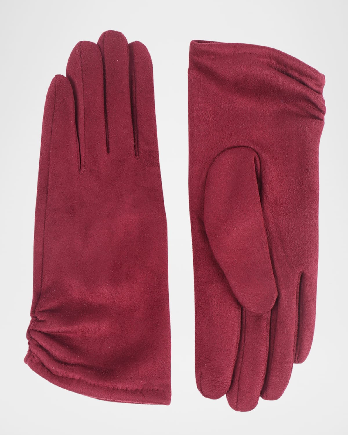 Laura Ruched Faux Suede Gloves