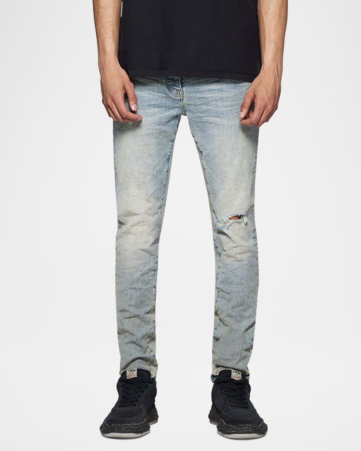 Purple Men's Venice Sunbleached Skinny Jeans In Lt Indigo