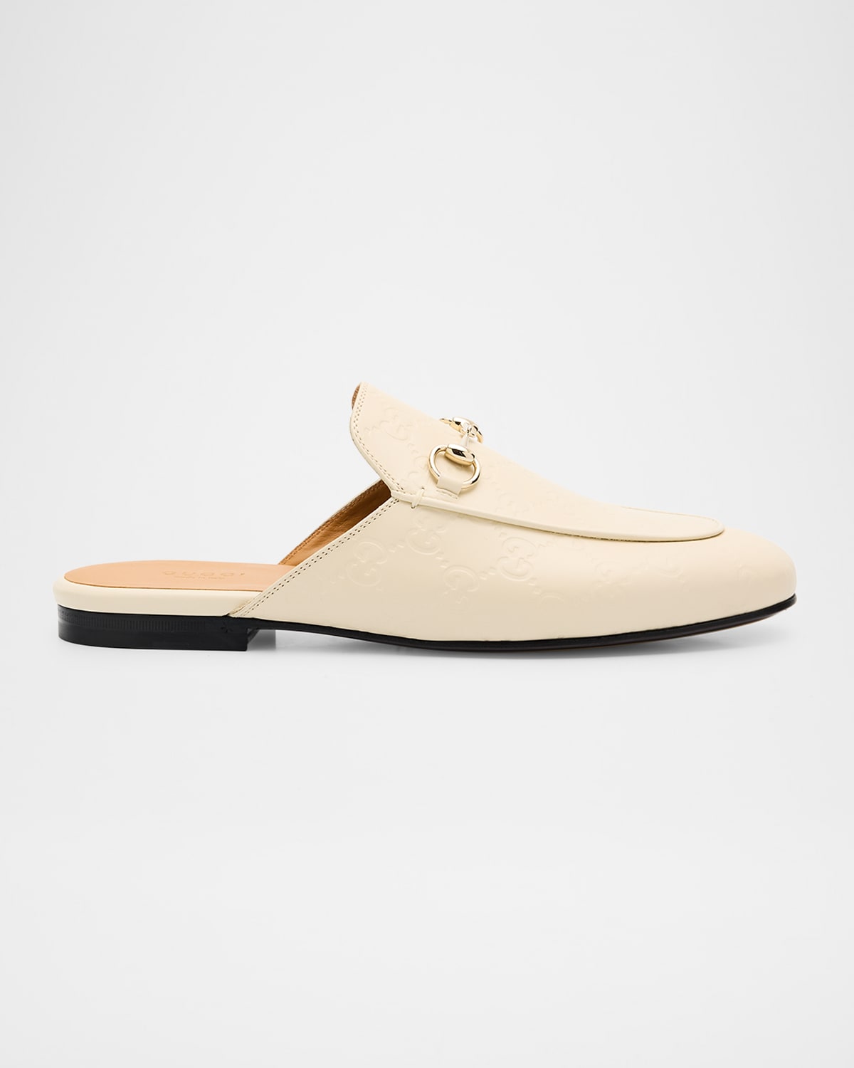 GUCCI PRINCETOWN MONOGRAM HORSEBIT LEATHER MULES 