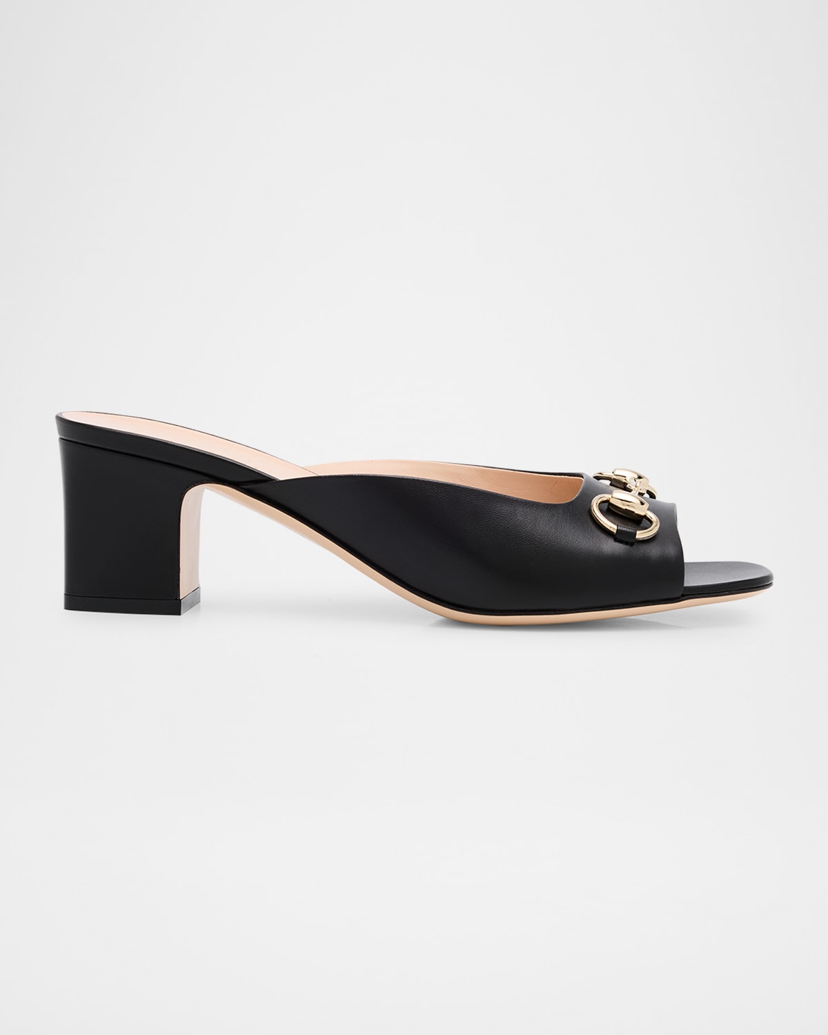 GUCCI LADY HORSEBIT LEATHER MULE SANDALS 