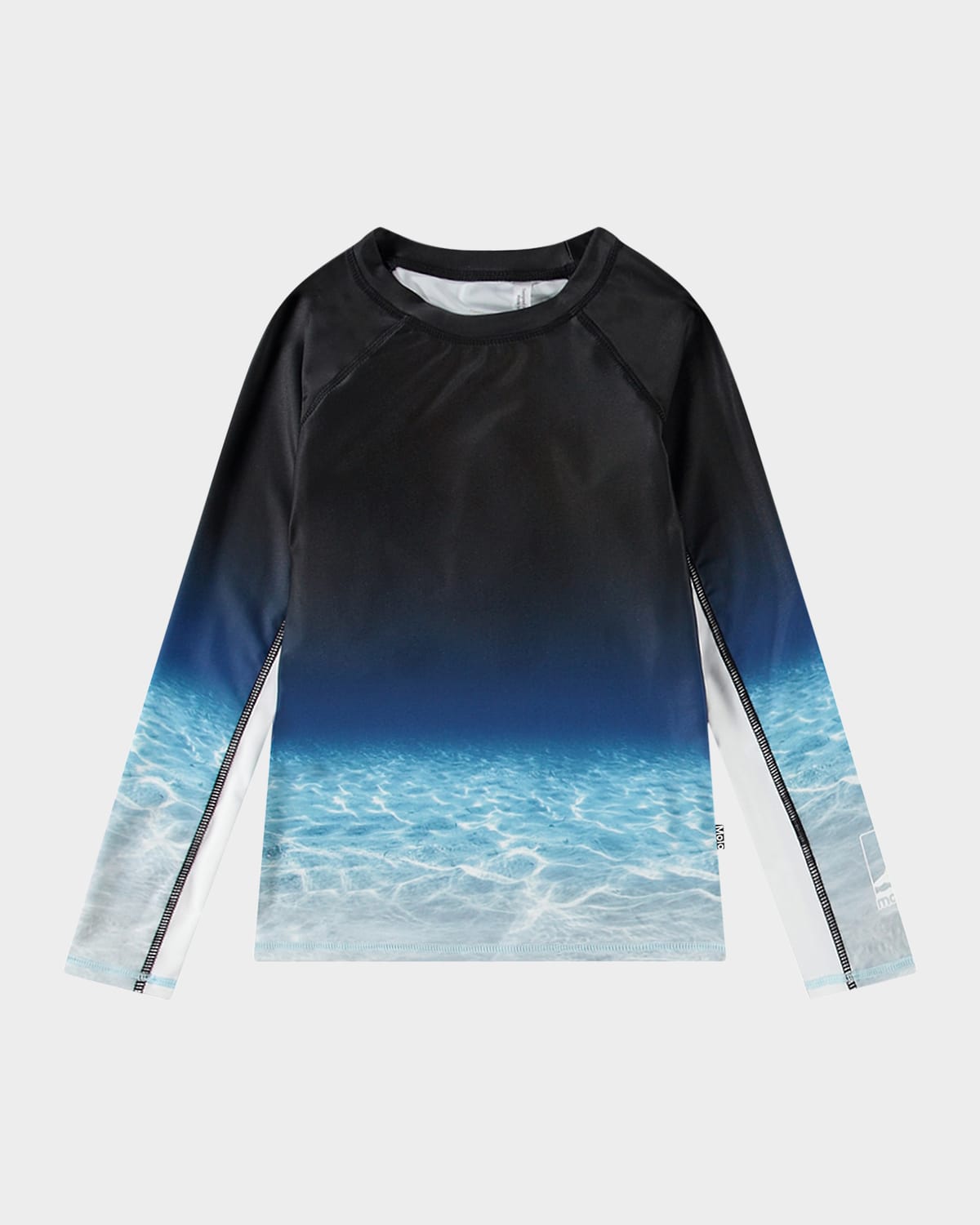Molo Boy's Neptune Long-sleeve Rashguard Swim Top In Faded Ocean