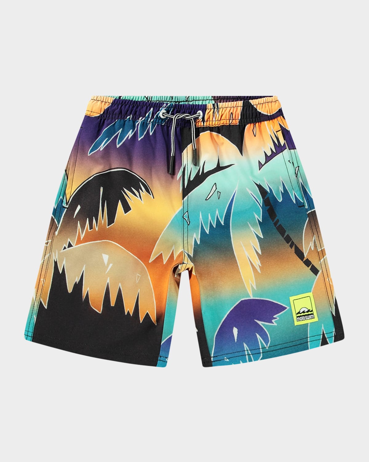 Molo Boy's Nilson Swim Shorts In Faded Palmtrees