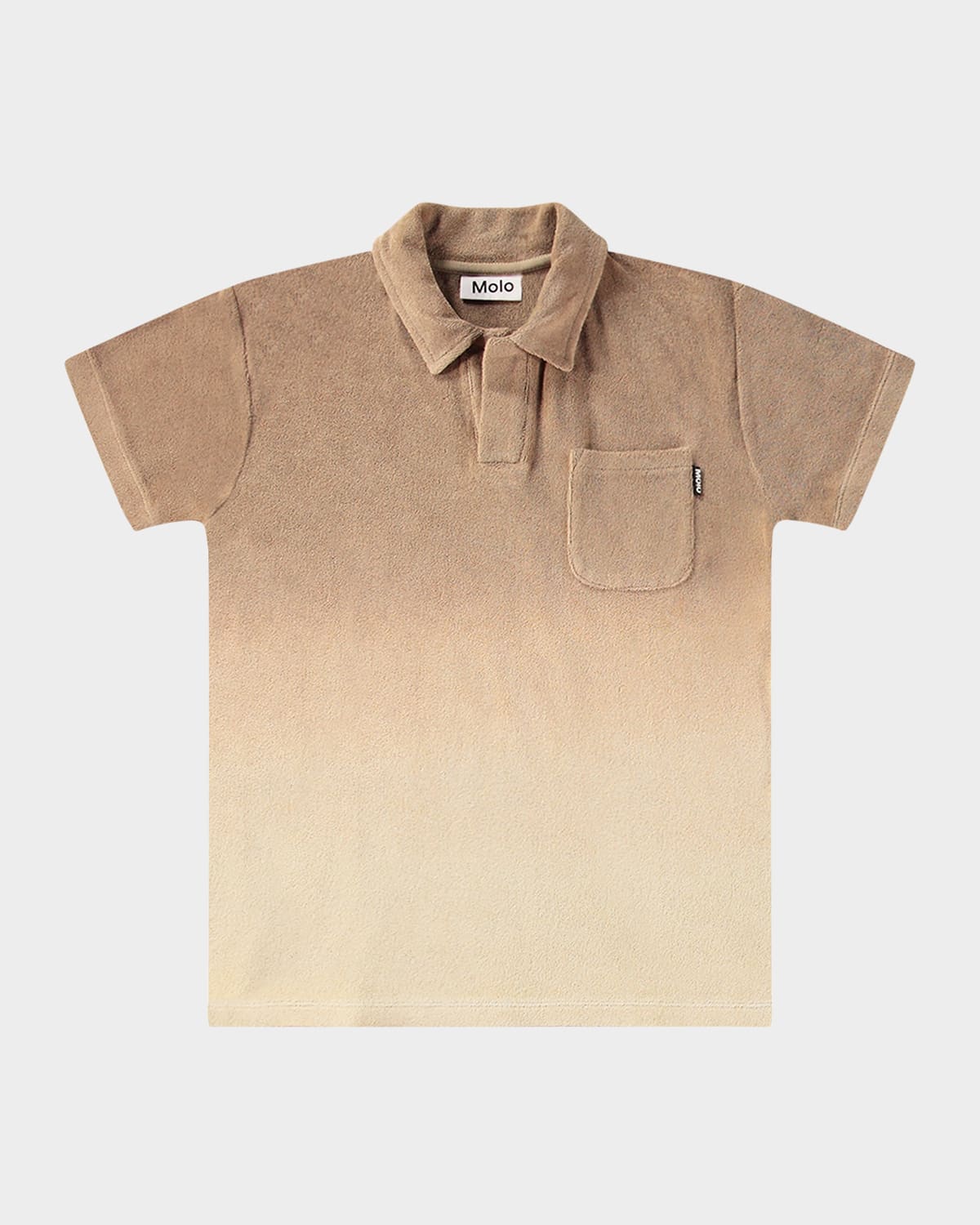 Molo Boy's Randel Organic Cotton Short-sleeve Polo Shirt In Sandalwood