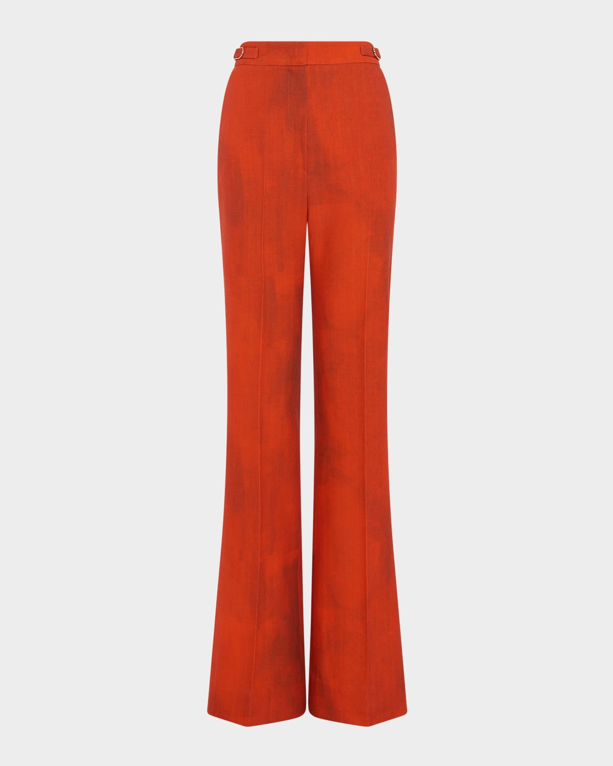 Gabriela Hearst Vesta Wide-leg Wool Pants With Belted Detail In Spice