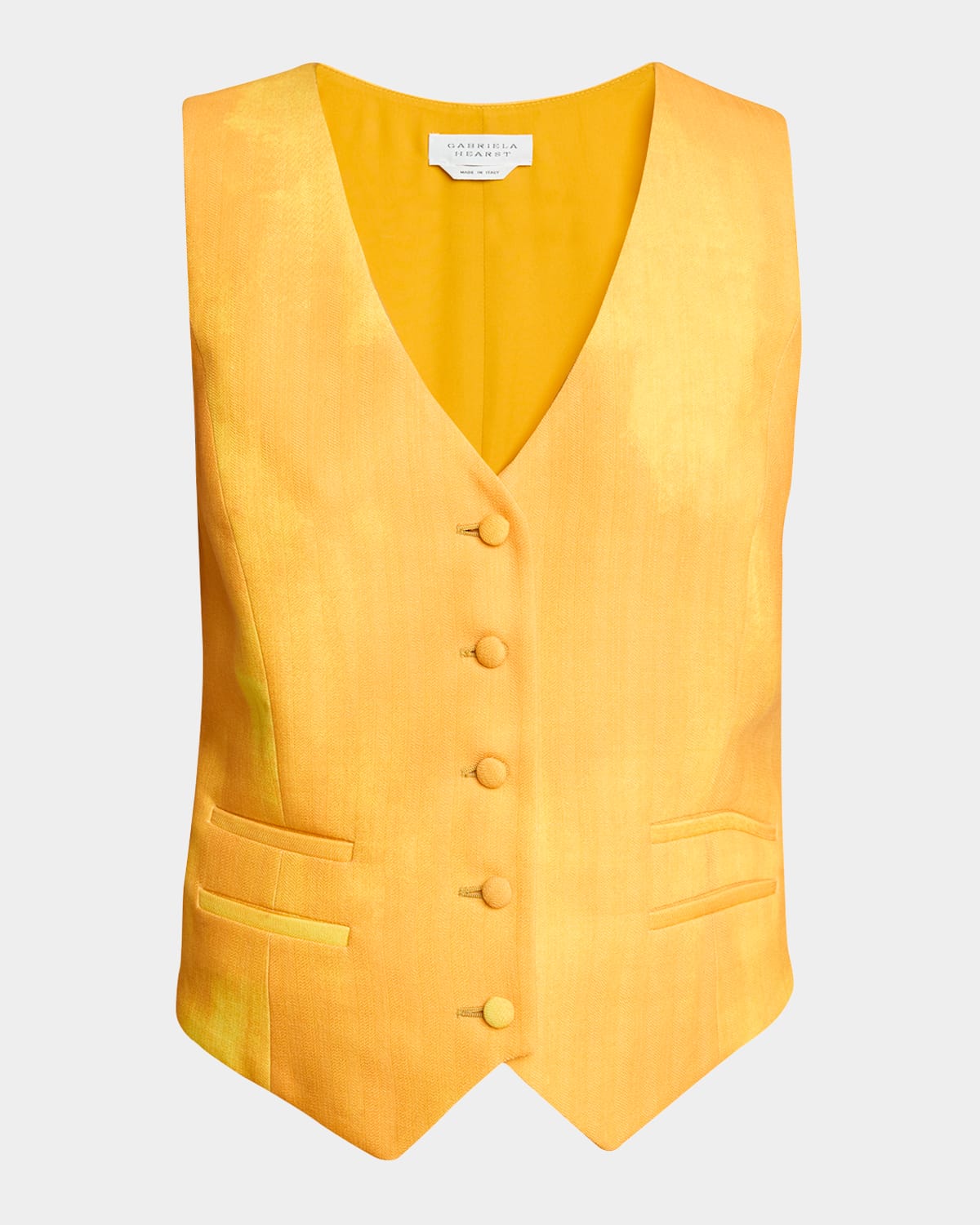 Gabriela Hearst Coleridge Single-breasted Vest In Cadmium Yellow