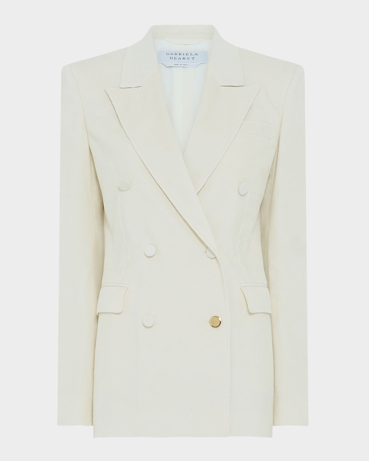Gabriela Hearst Gavin Double-breasted Corduroy Blazer In Ivory