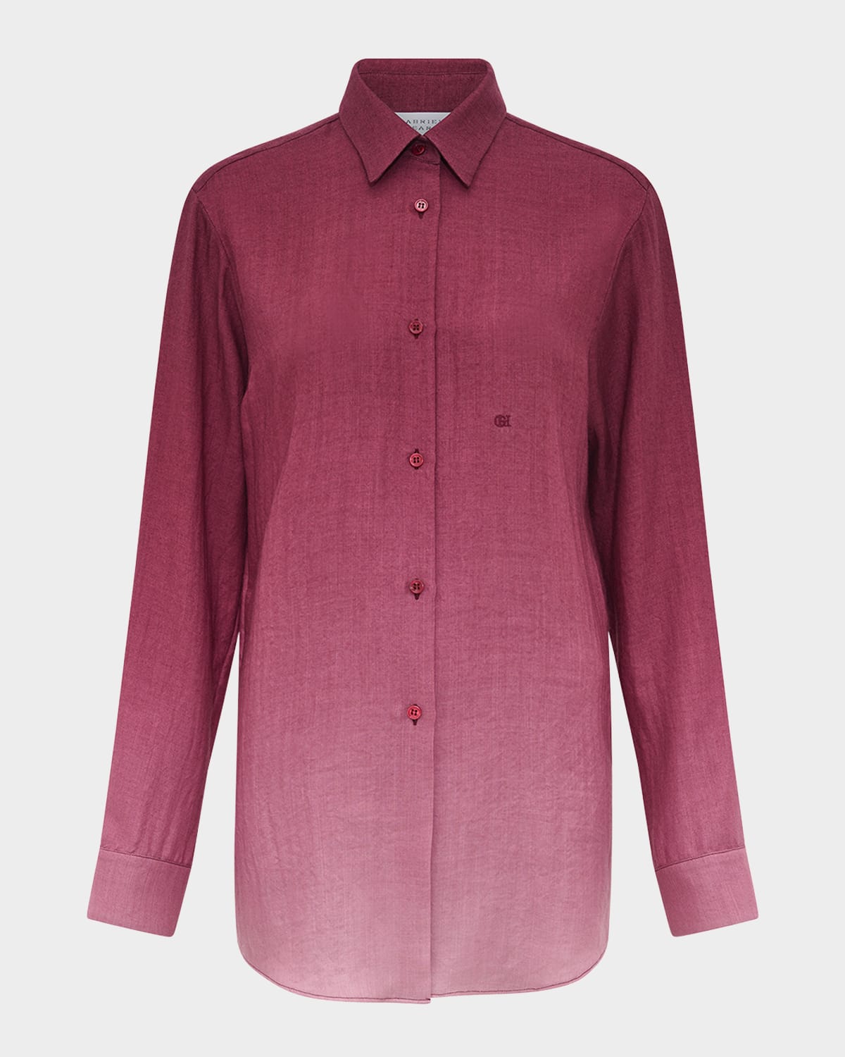 Gabriela Hearst Reyes Shirt In Bordeaux Cashmere Silk Herringbone In Bordeaux