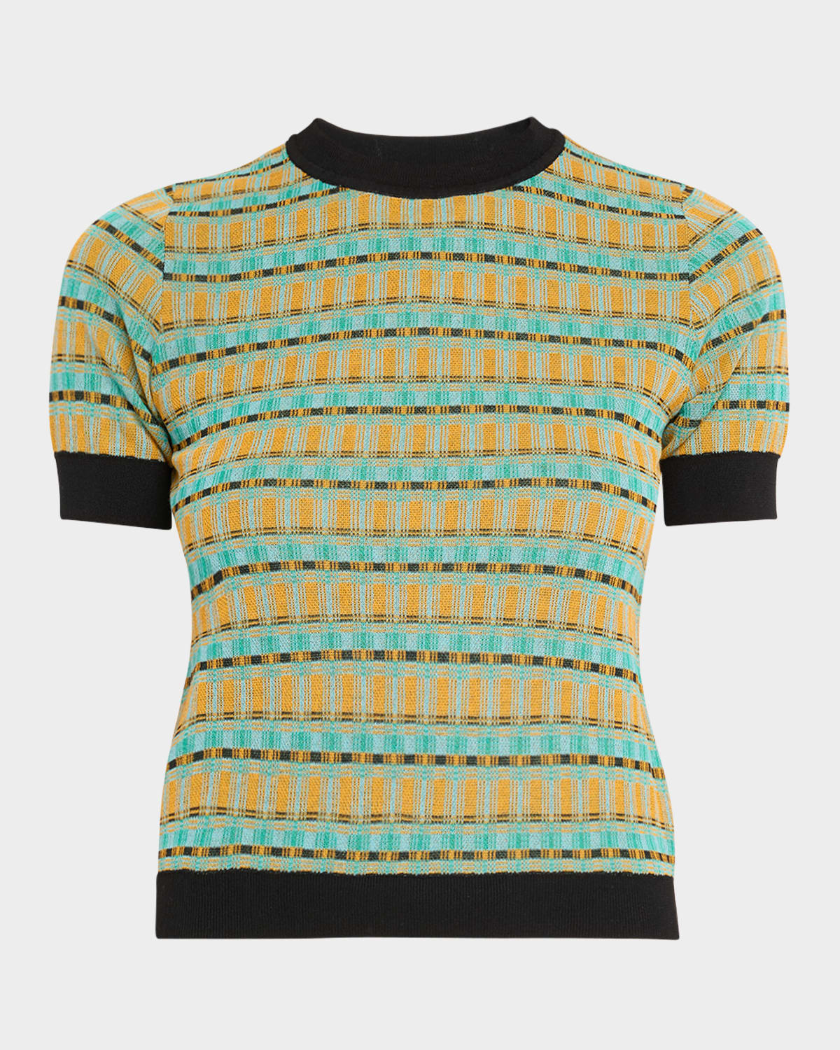 ZANKOV LEO ABSTRACT SHORT SLEEVE SWEATER 