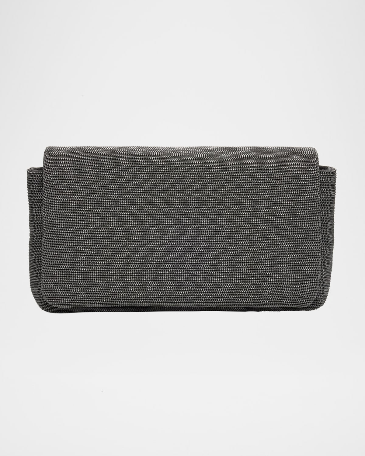 BRUNELLO CUCINELLI MONILI CONVERTIBLE FLAP LEATHER CLUTCH BAG 