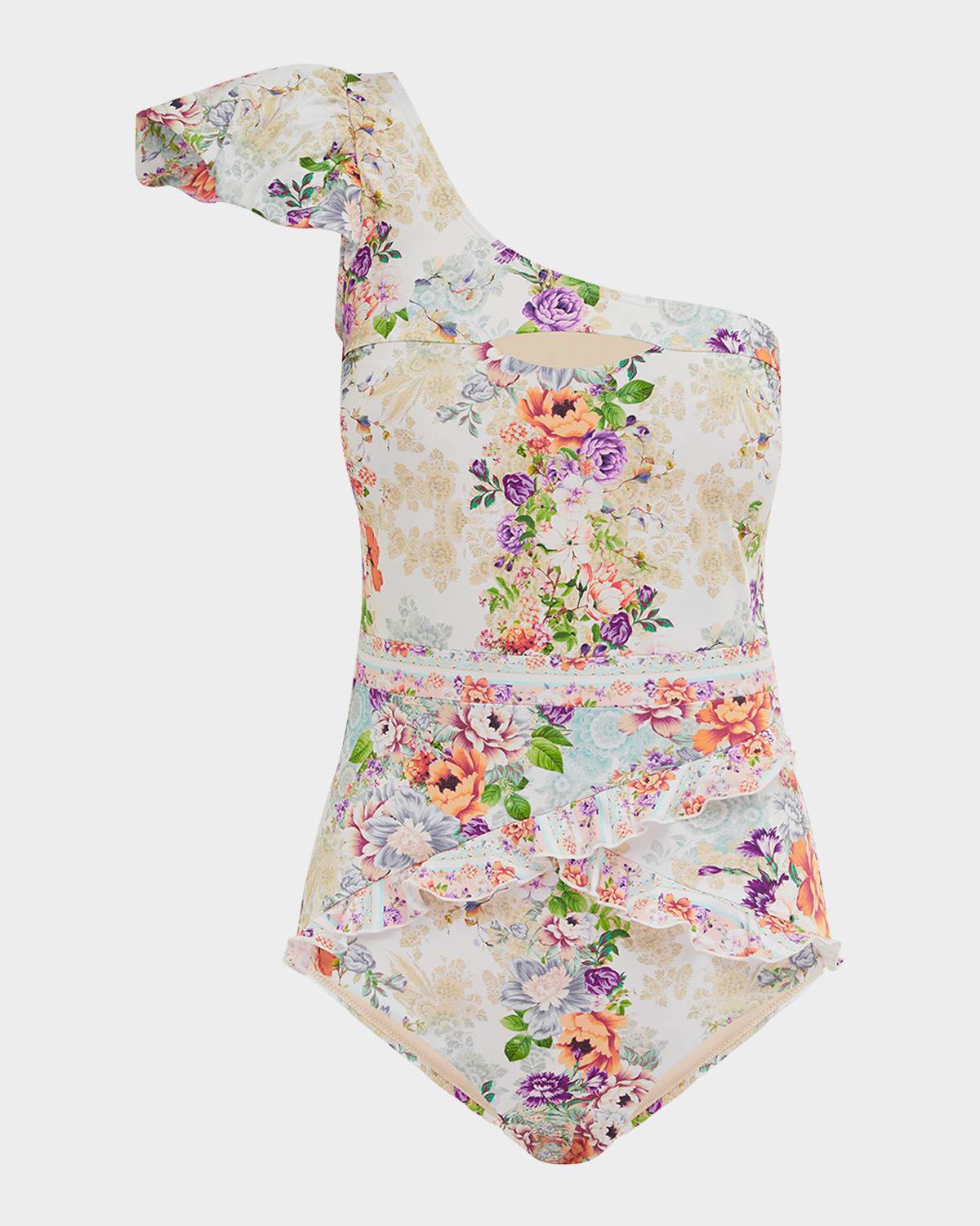 Aqua Blu Australia Monroe Asymmetric One-piece Swimsuit In Multi