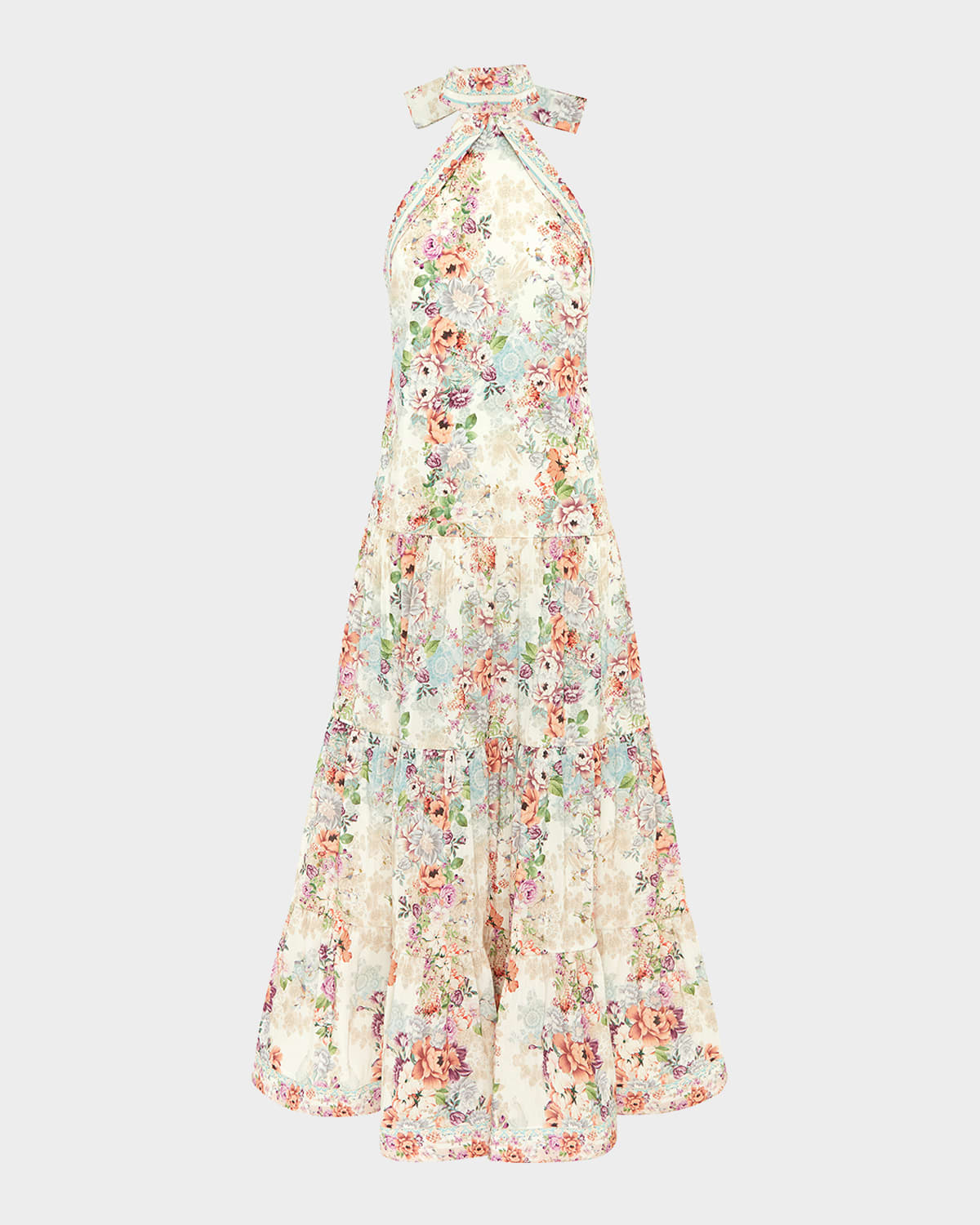 Evelyn Backless Halter Maxi Dress