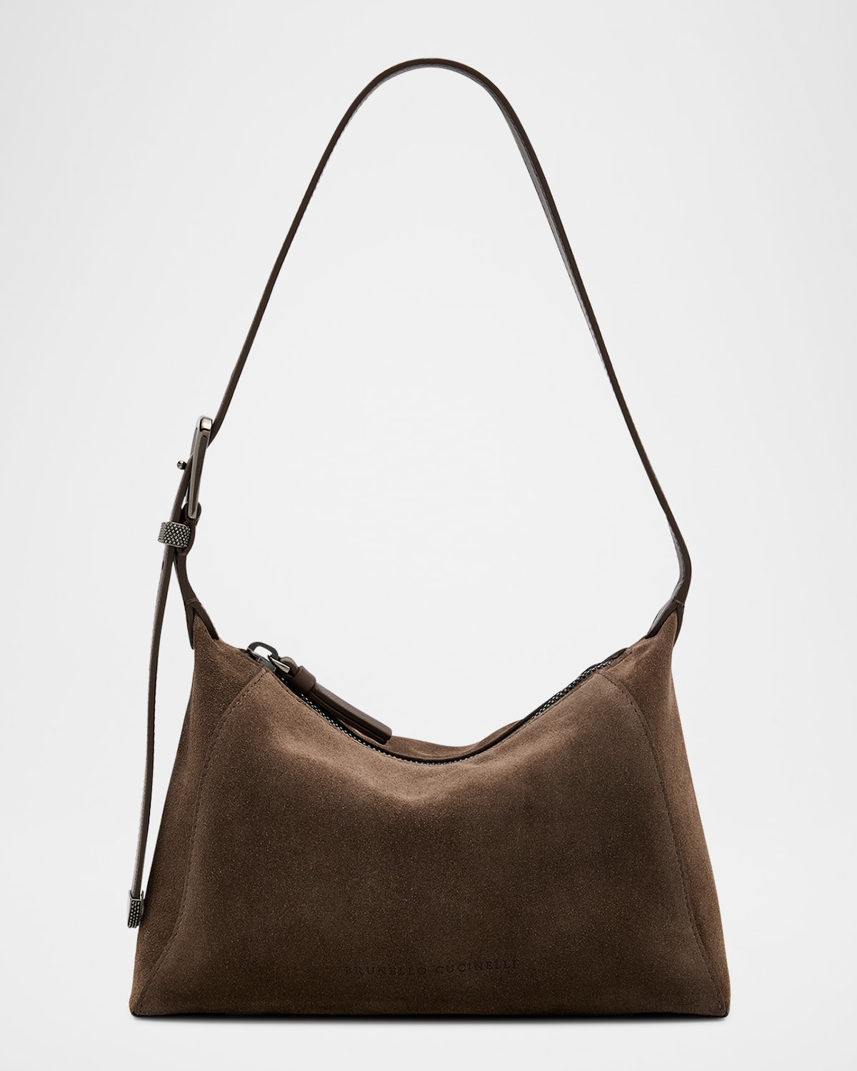 BRUNELLO CUCINELLI MONILI ZIP LEATHER SHOULDER BAG 