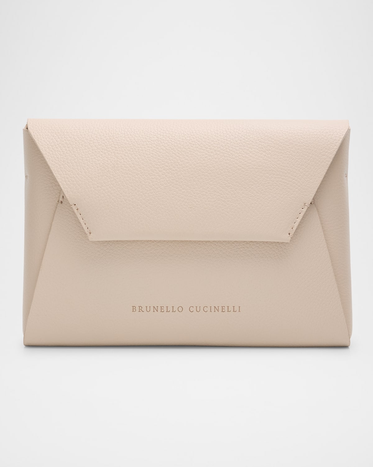 BRUNELLO CUCINELLI ENVELOPE FLAP LEATHER CLUTCH BAG 