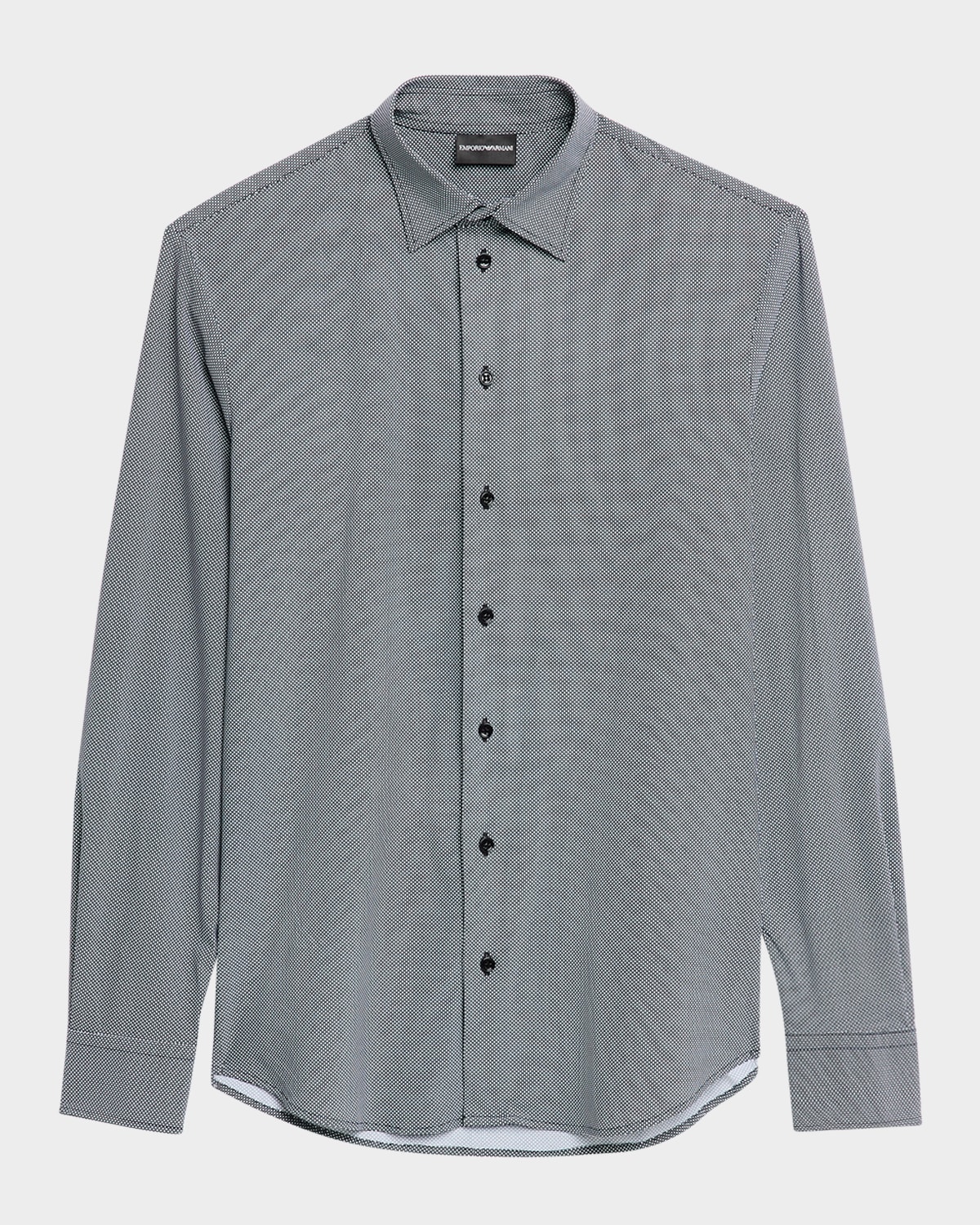 Emporio Armani Men's Interlock Jersey Micro-Dot Sport Shirt