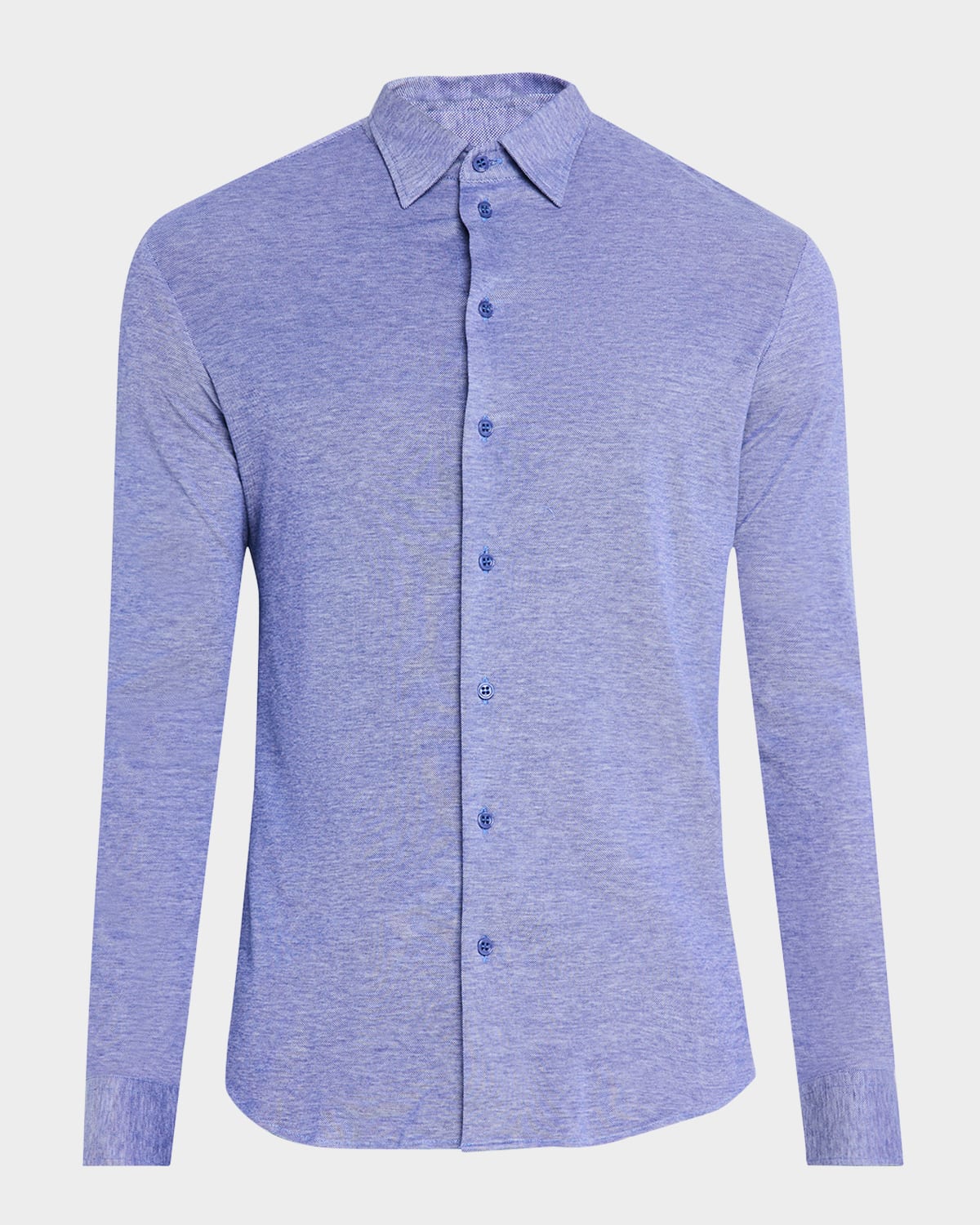 Emporio Armani Men's Pique Jersey Micro-dot Sport Shirt In Dark Blue