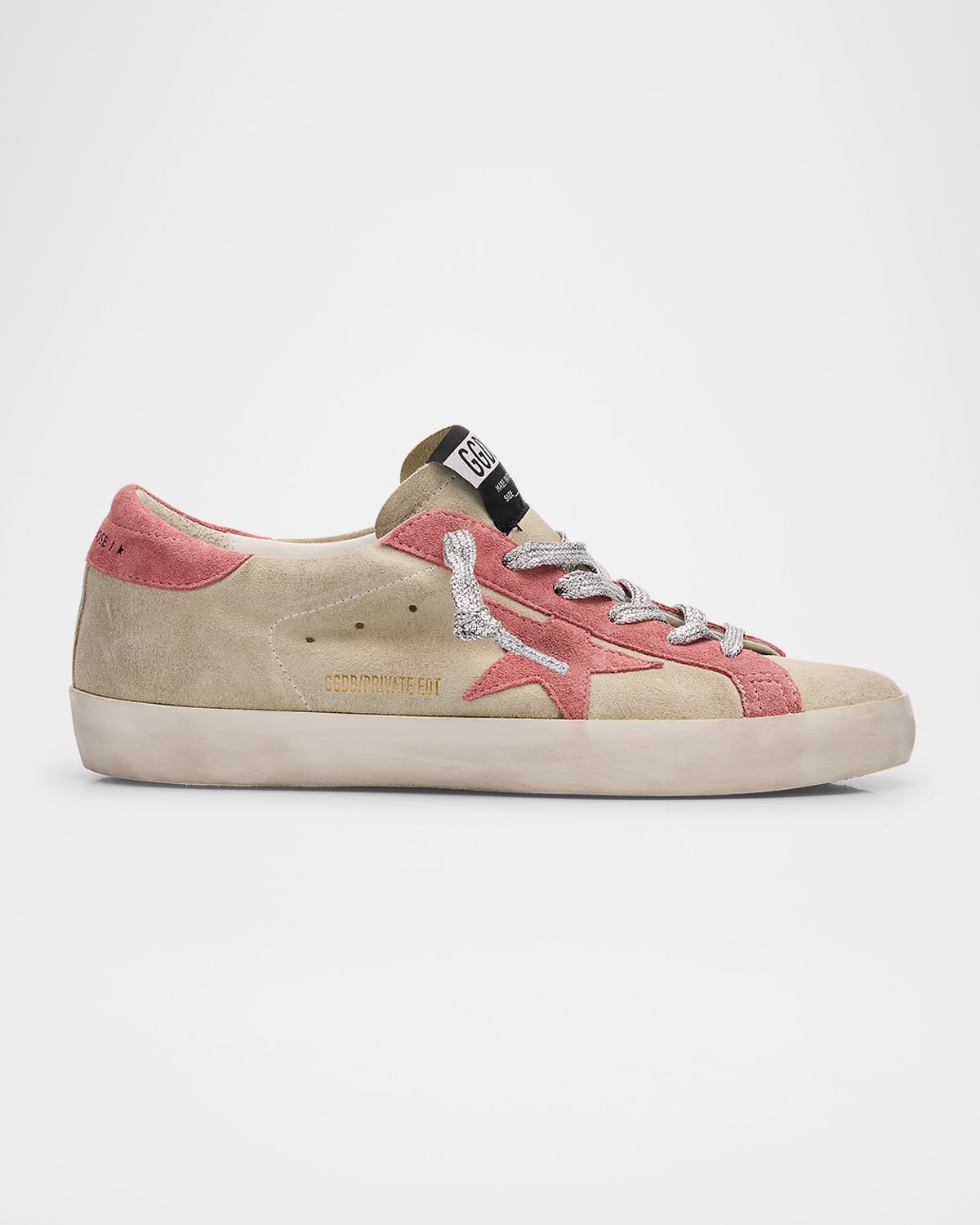 Golden Goose Superstar Suede Low-top Sneakers In Beigepink