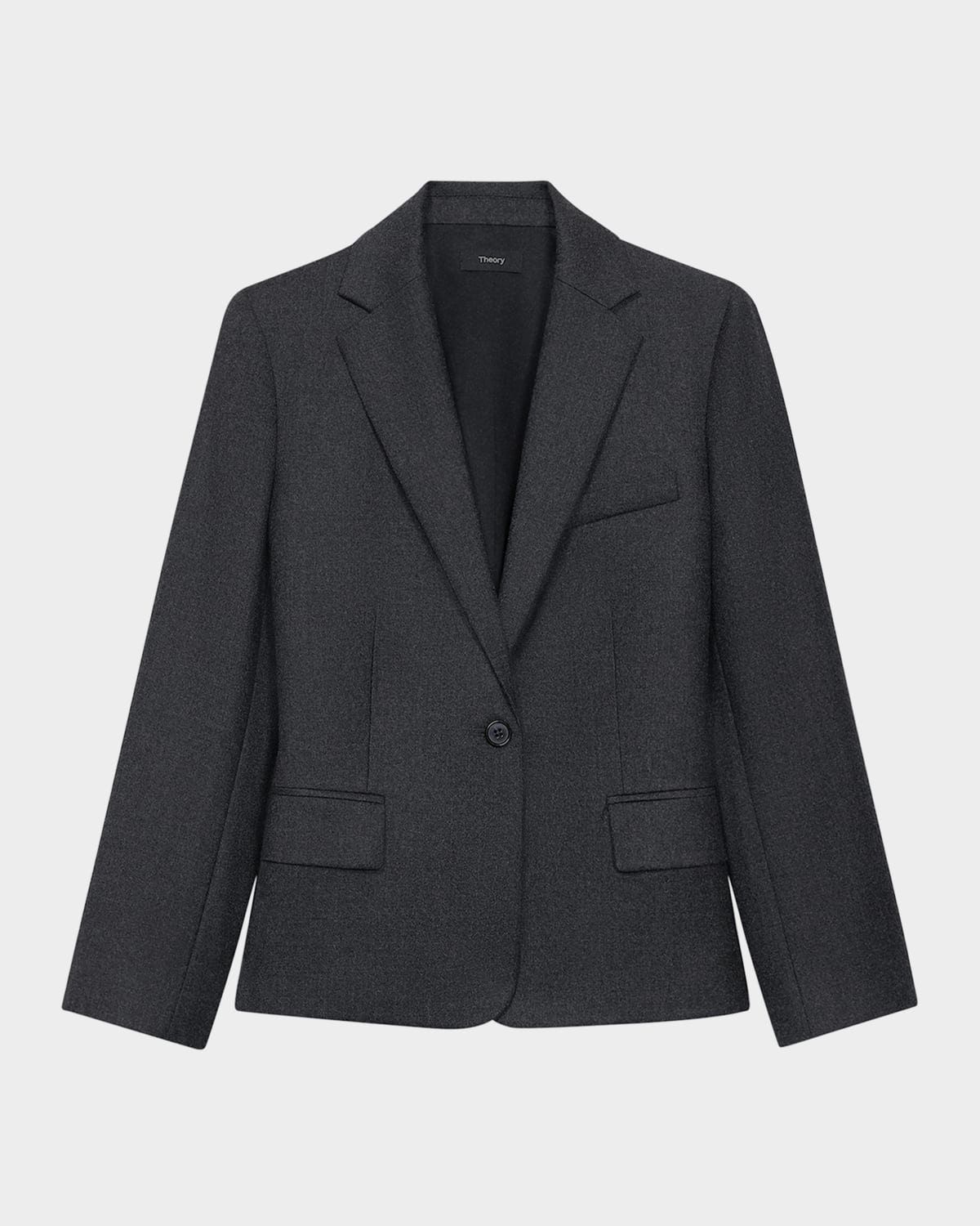 THEORY FLANNEL ONE-BUTTON SLIM JACKET 