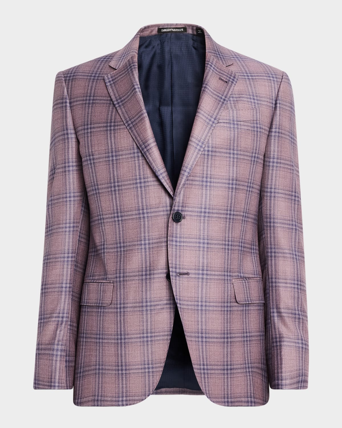 Emporio Armani Men's Plaid Sport Coat In Pastel Purple
