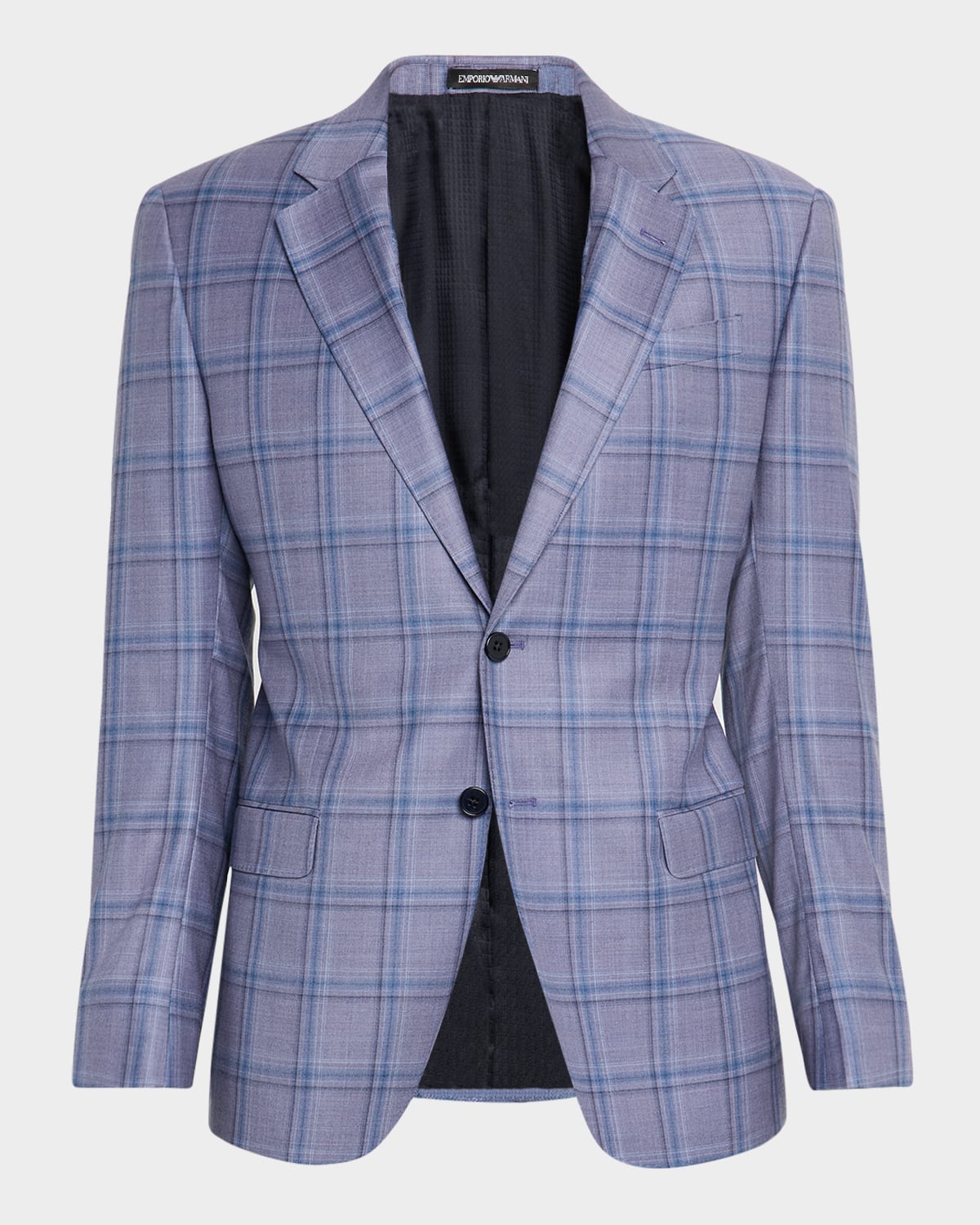 Emporio Armani Men's Oversized Plaid Sport Coat In Purple