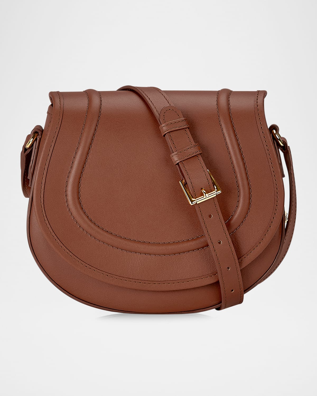 Gigi New York Jenni Saddle Leather Crossbody Bag In Cognac
