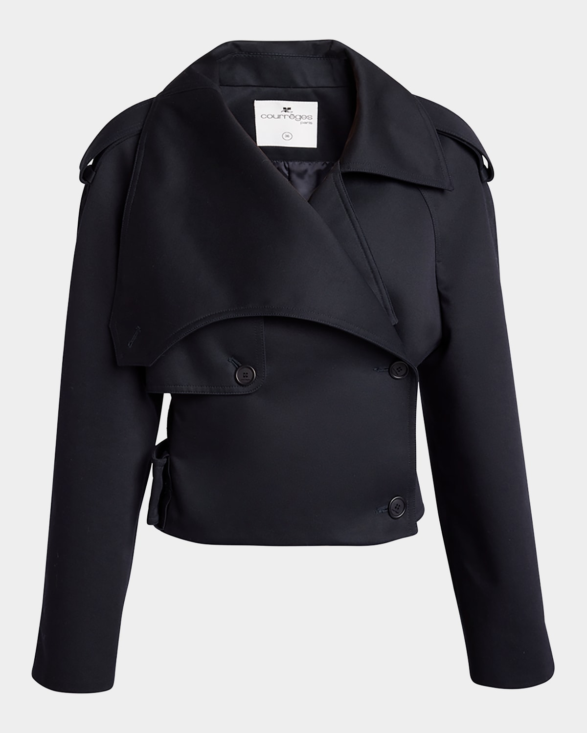 Courrèges Moto Viscose-blend Jacket In Navy
