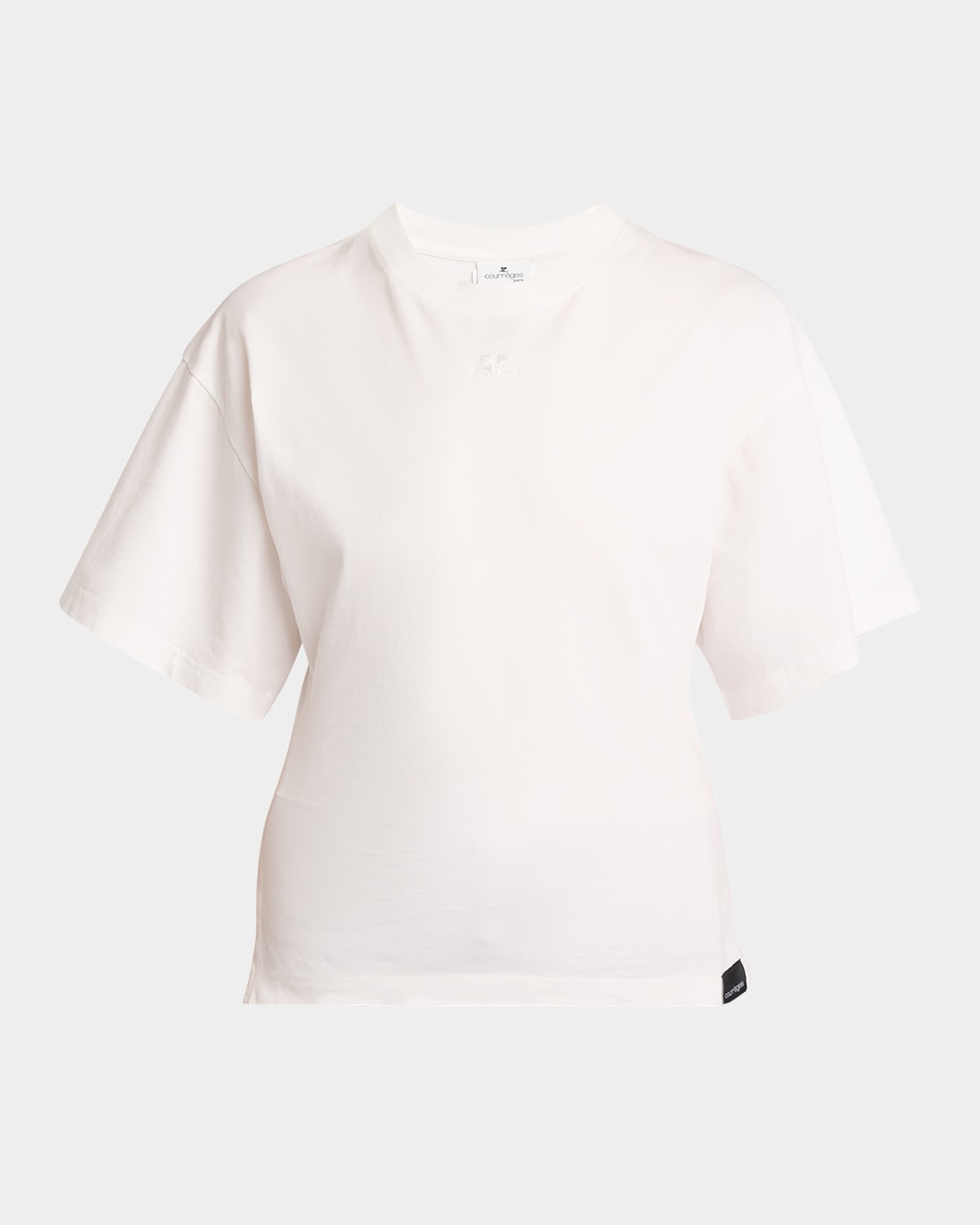 Courrèges Short-sleeve Slim T-shirt In Heritage White