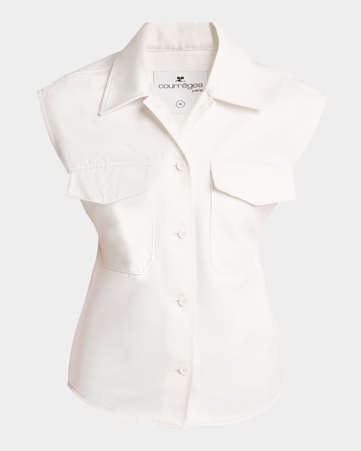 Courrèges Cap-sleeve Button-down Top